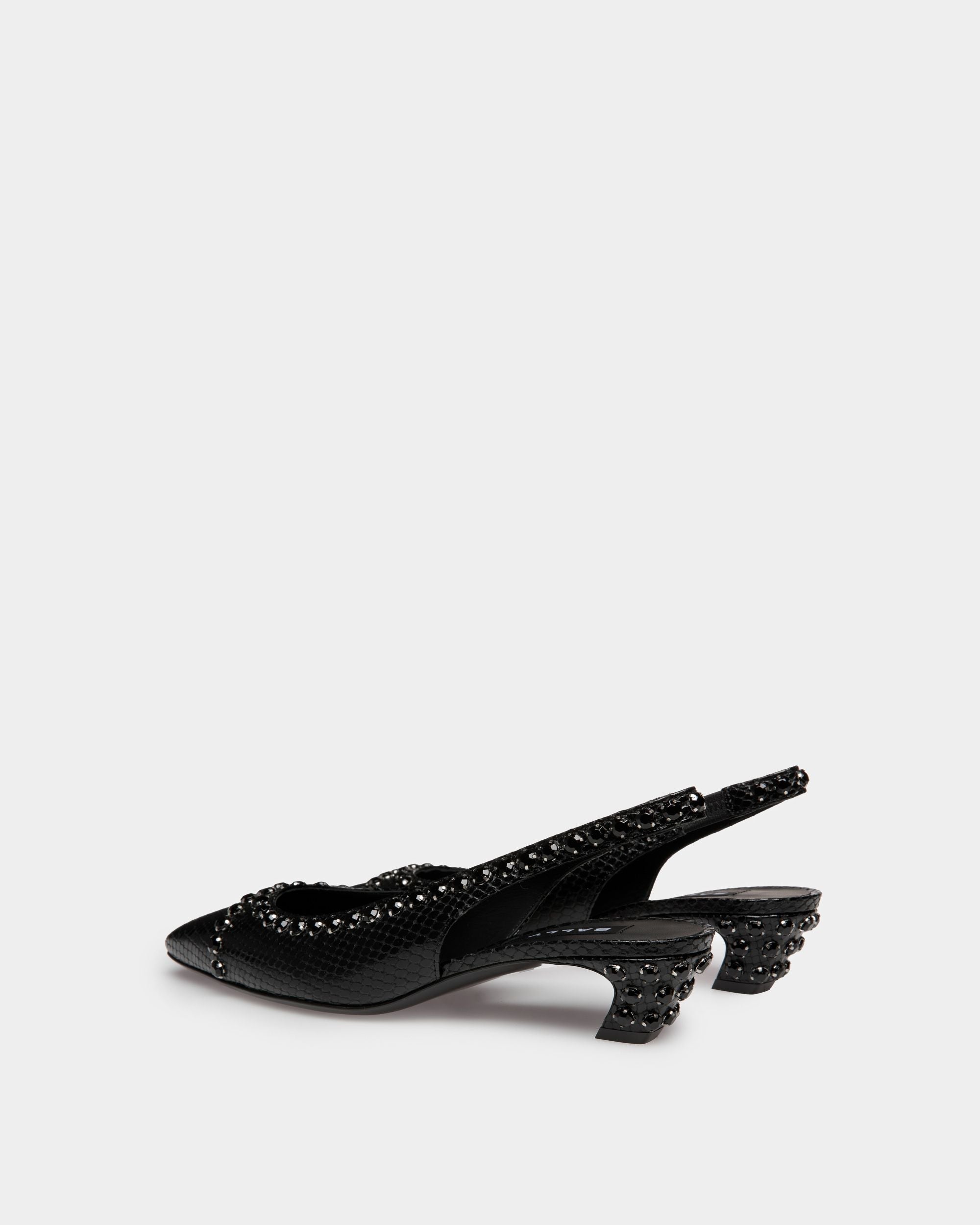 Bally Global - Sylt Slingback Pump in Black Python Printed Leather - Black