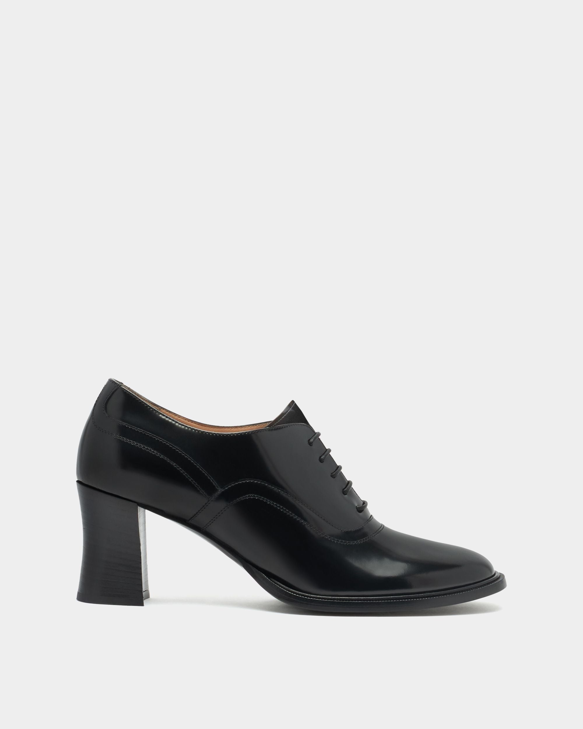 Bally Global - Saule Lace-up Pump in Black Brushed Leather - Black