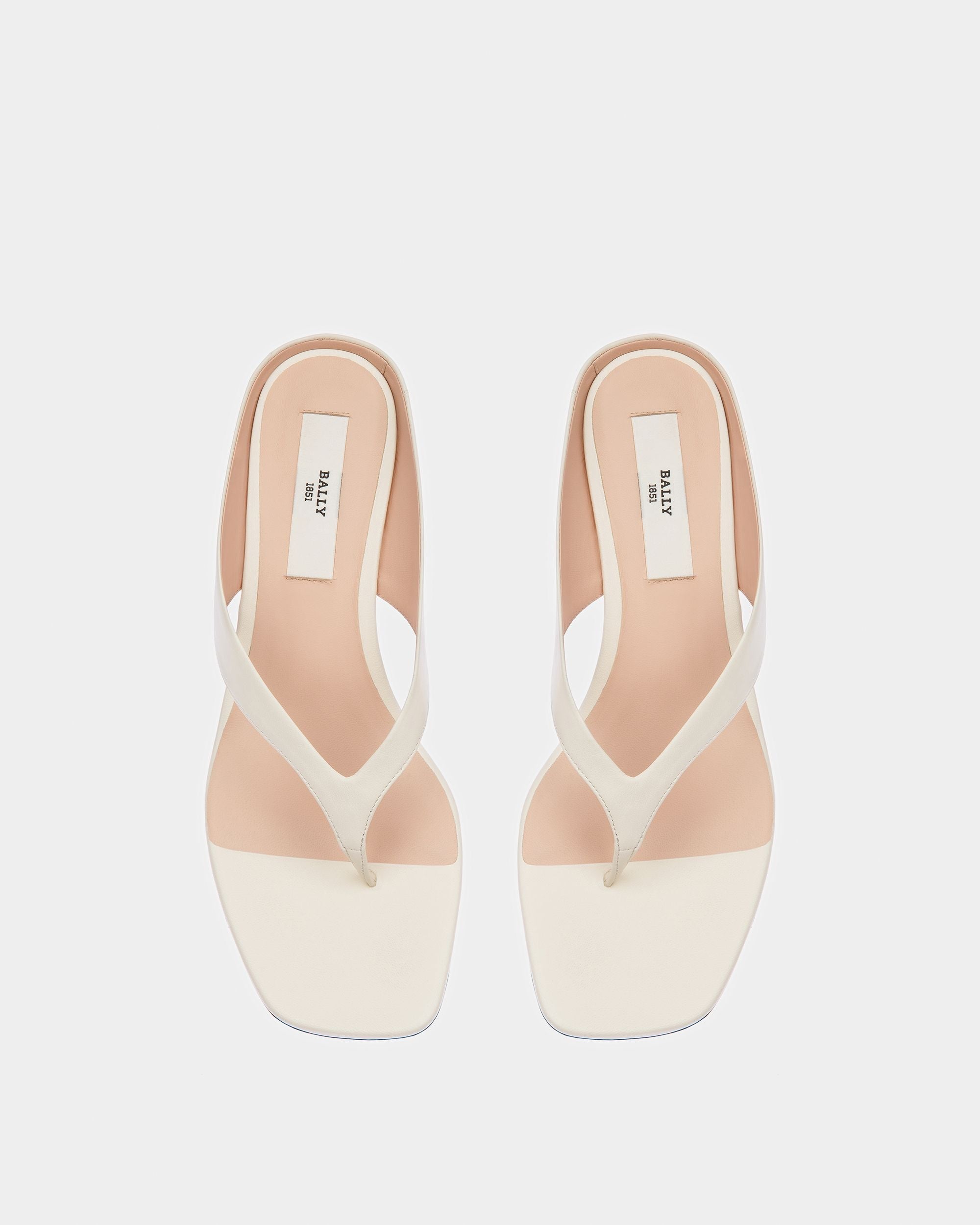 Bally Global - Nyna Sandales En Cuir Couleur Ivoire - Blanc