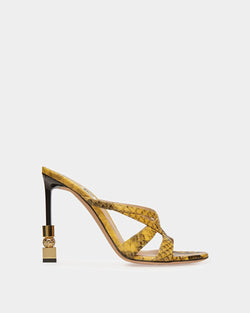 Sandale Mule Block Finition Imprimé Python