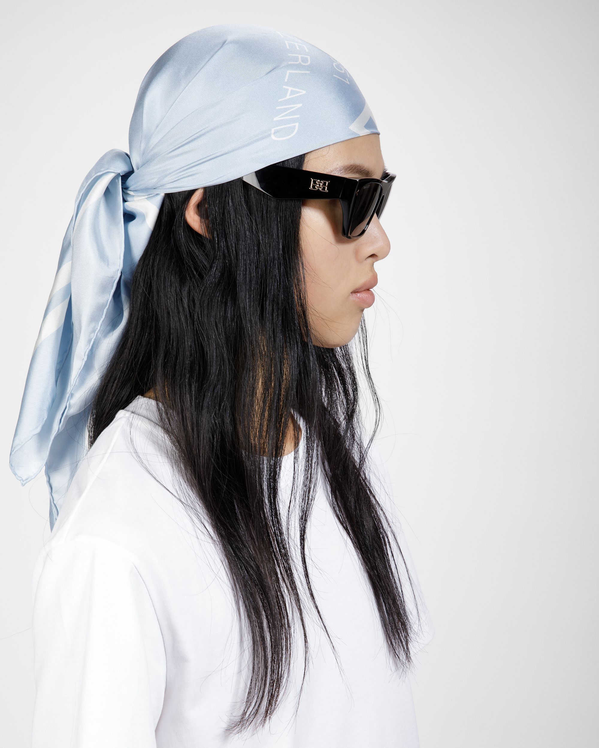 Bally Global - Silk Carré Scarf In Light Blue - Blue