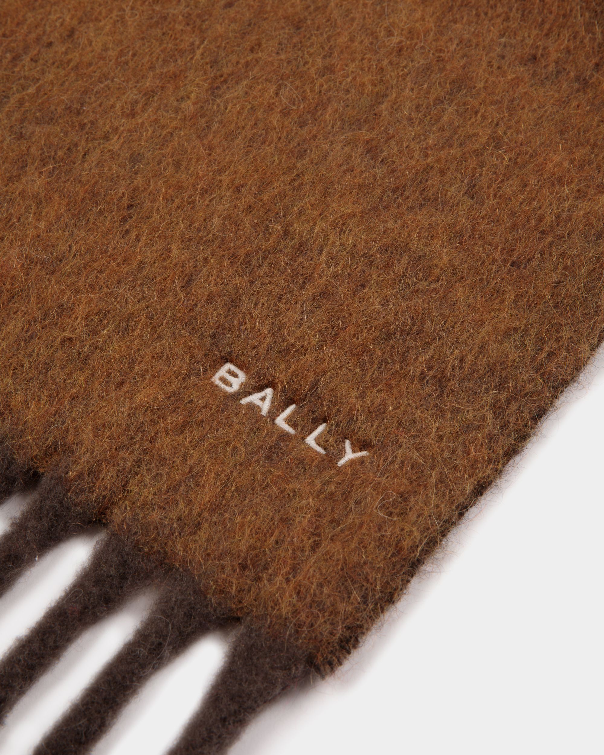 Bally Global - Scarf In Ebano And Brown Wool Blend - Brown