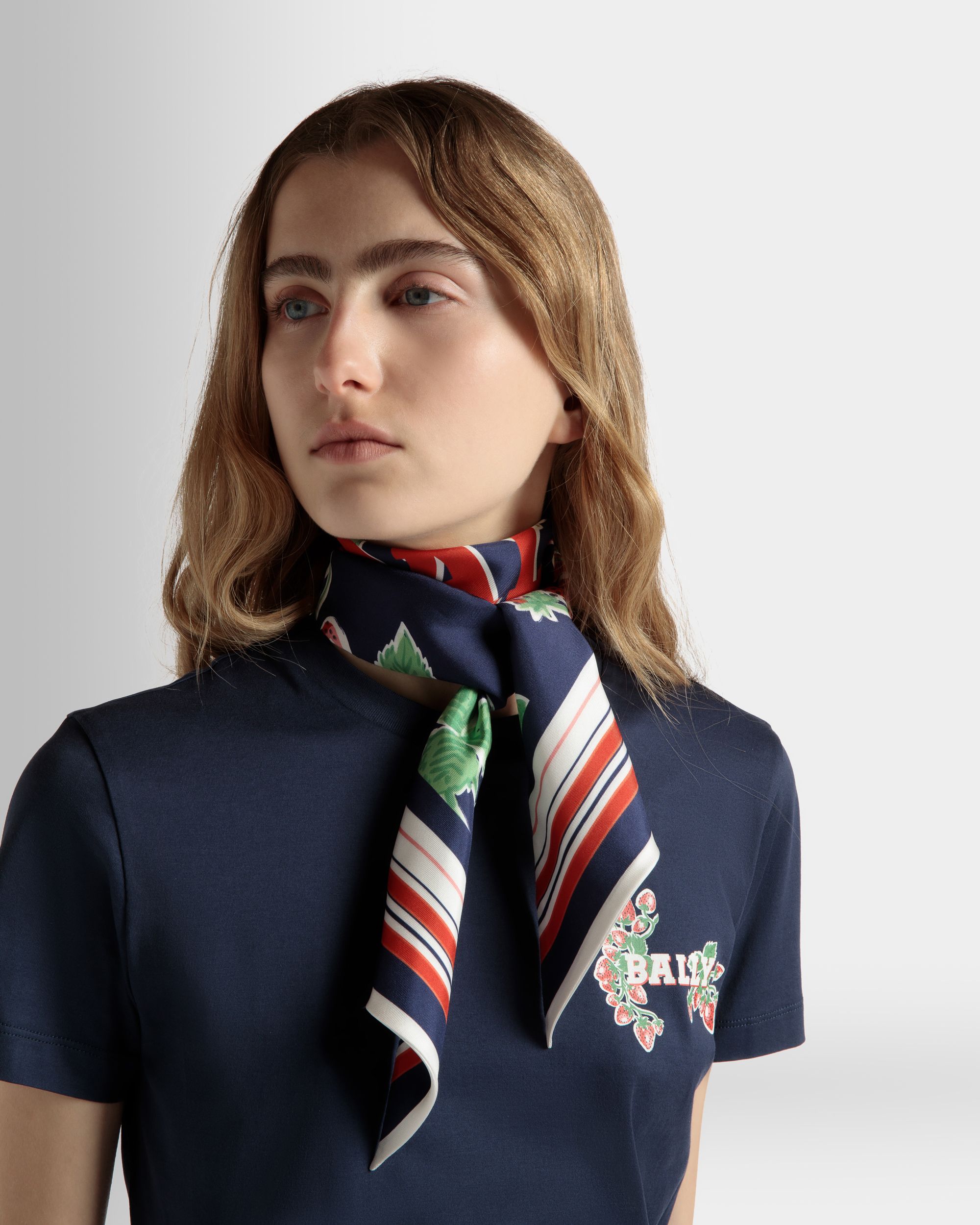 Bally Global - Neck Bow in Strawberry Print Silk - Multicolor