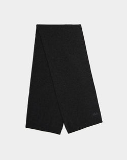 Scarf in Dark Grey Cashmere with a Logo