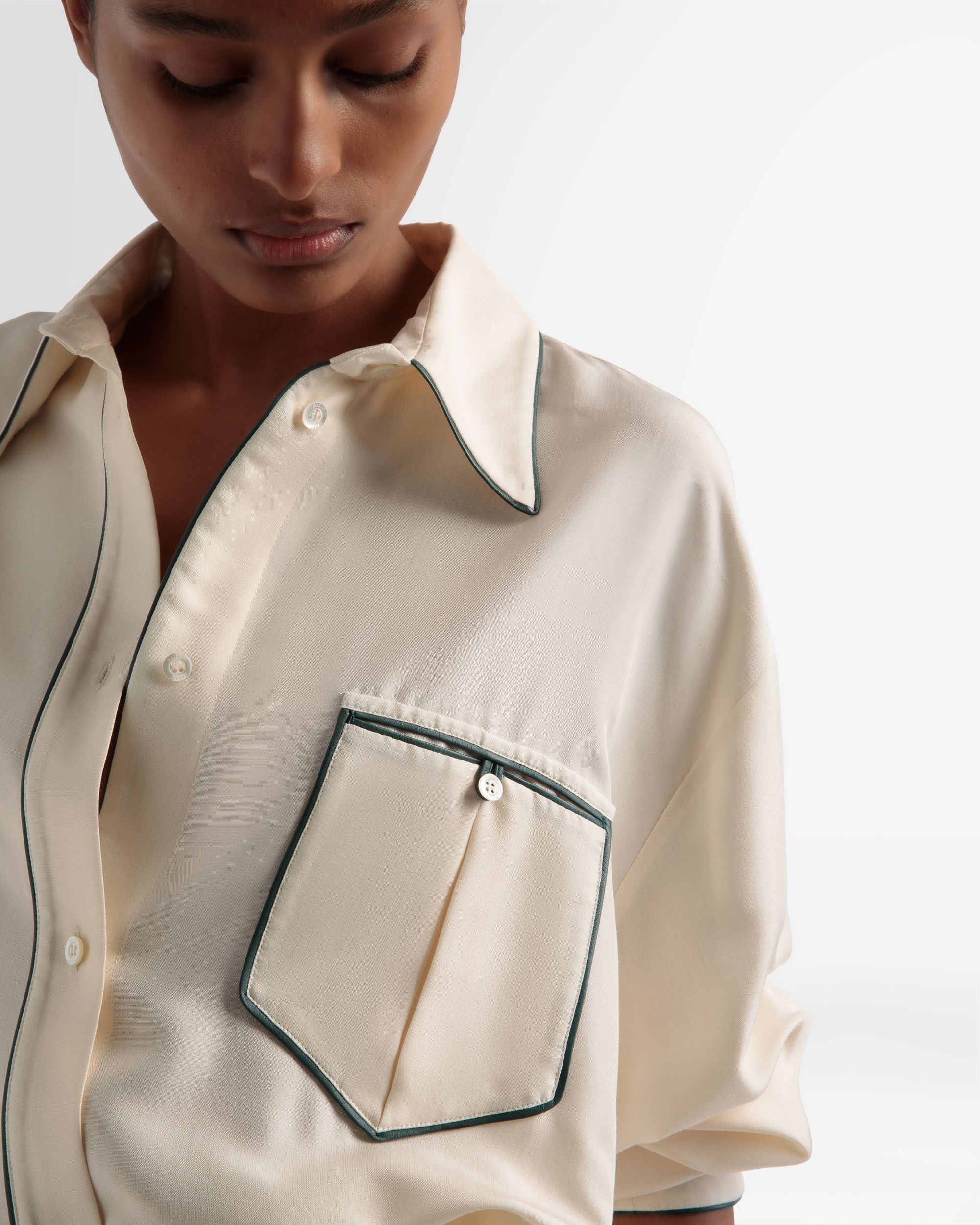 Bally Global - Relaxed Silk Shirt In Bone - White