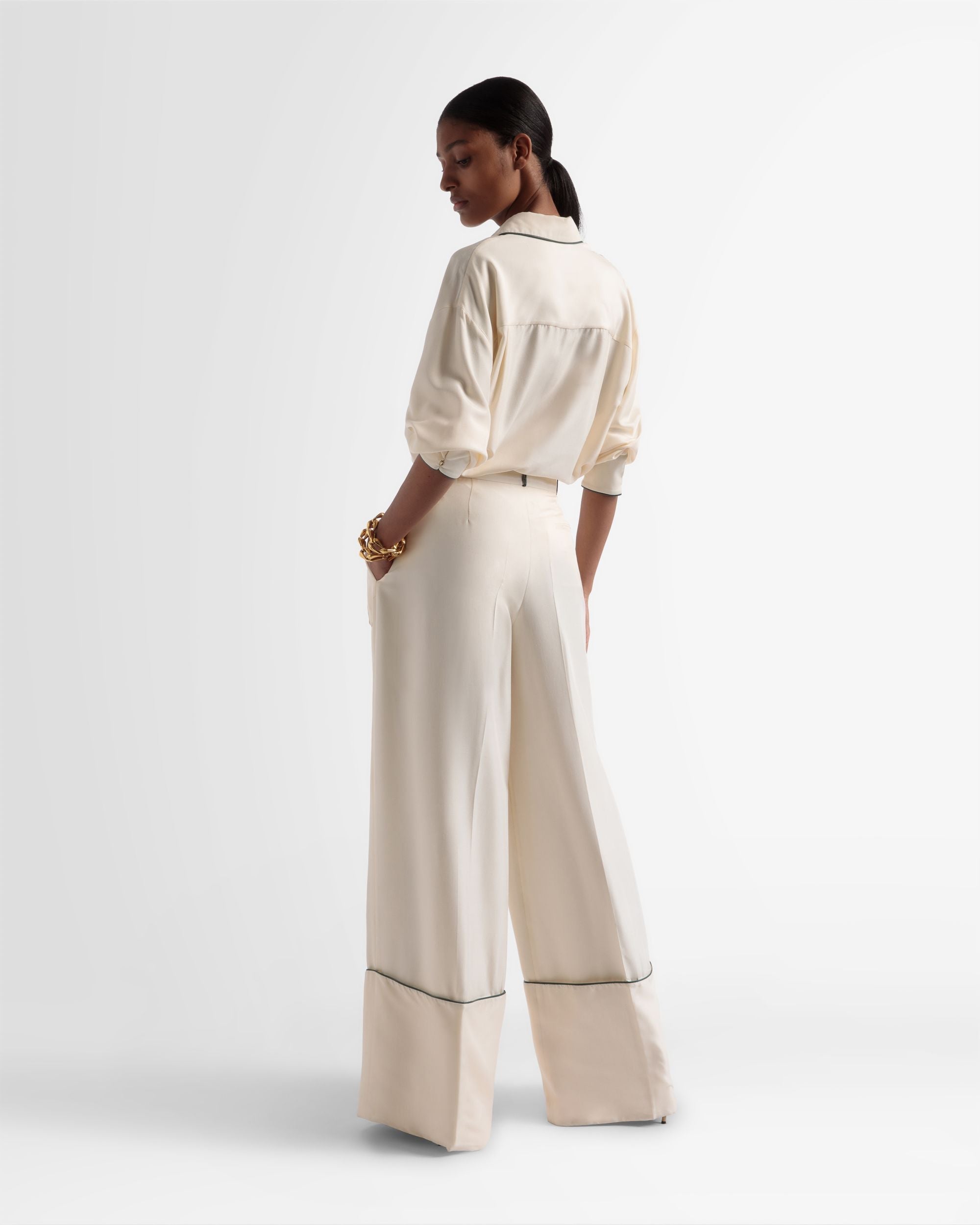 Bally Global - Relaxed Silk Shirt In Bone - White