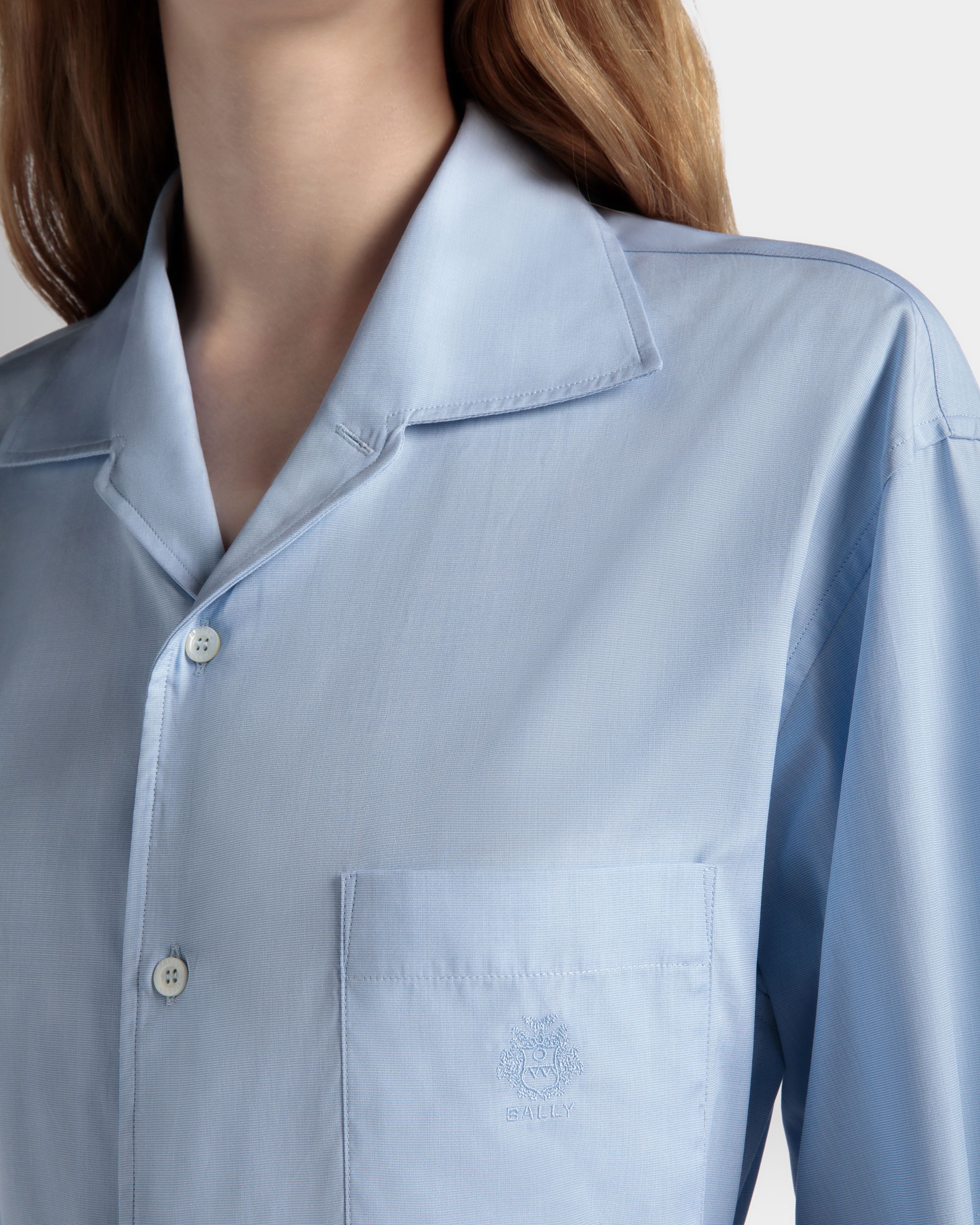 Bally Global - Long Sleeve Shirt In Light Blue Cotton - Blue