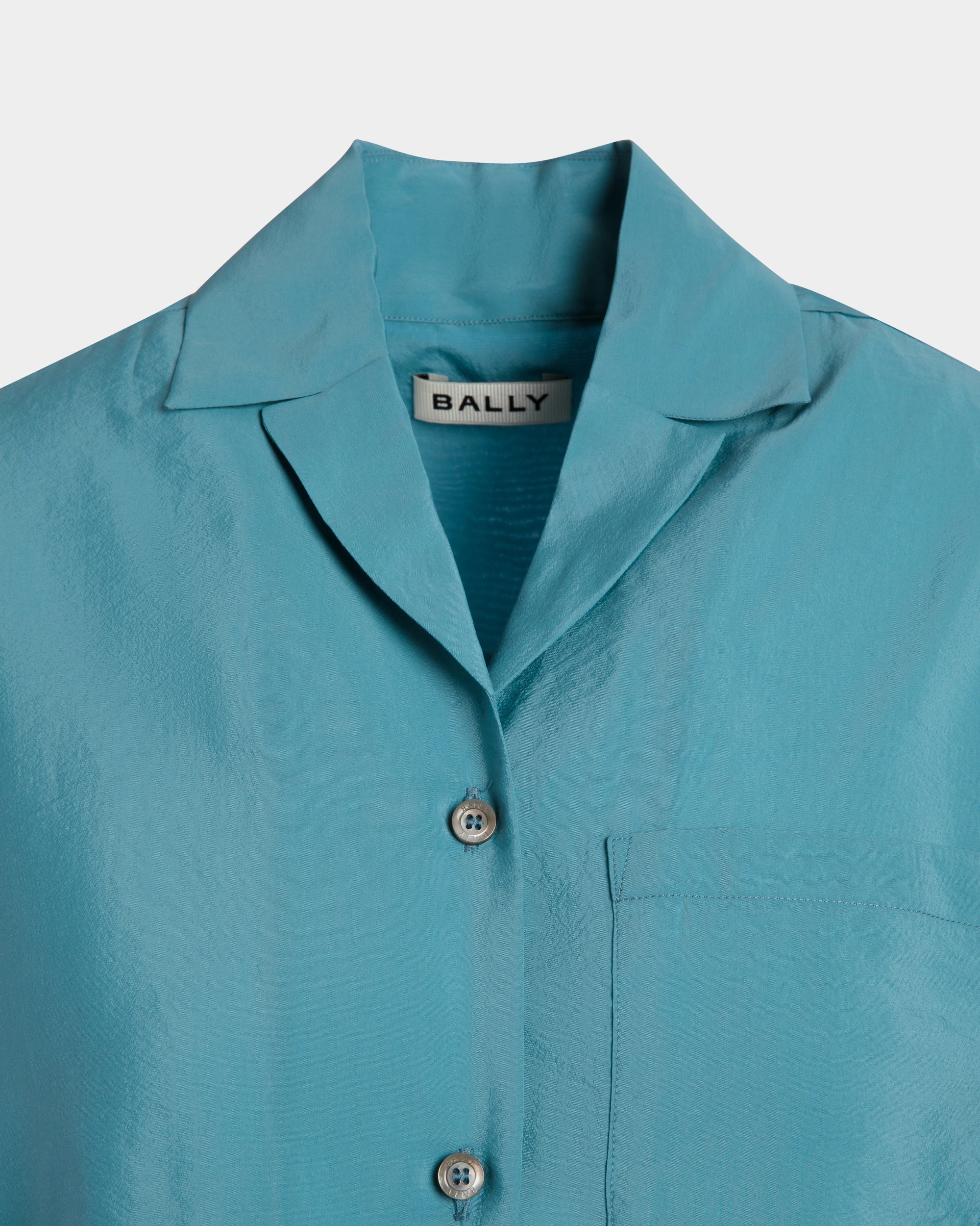 Bally Global - Chemise En Satin Medium Blue - Bleu