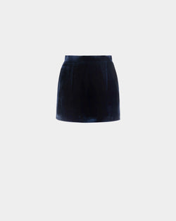 Minifalda De Terciopelo Azul Marino