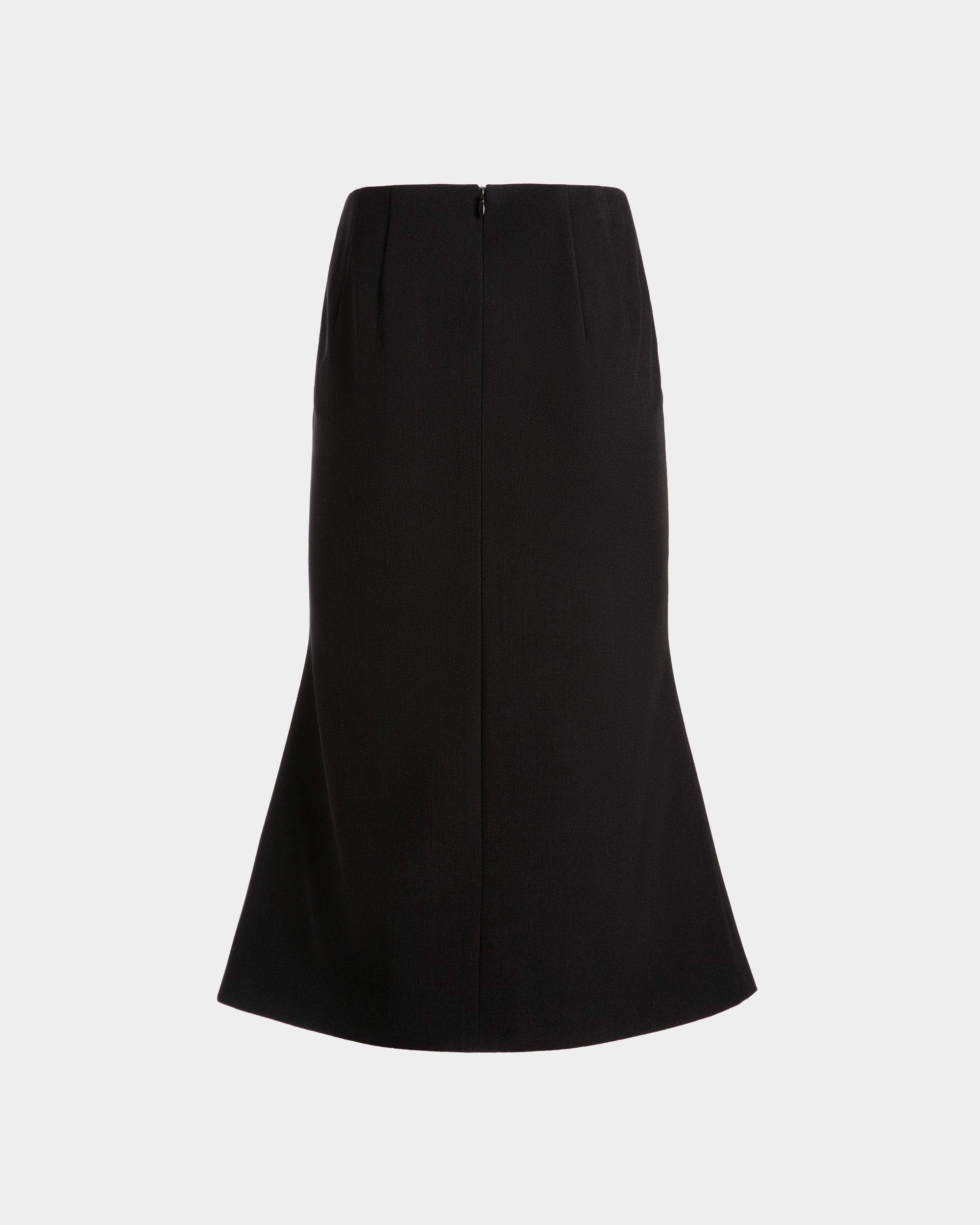 Bally Global - Falda Midi De Mezcla De Lana Negra - Negro