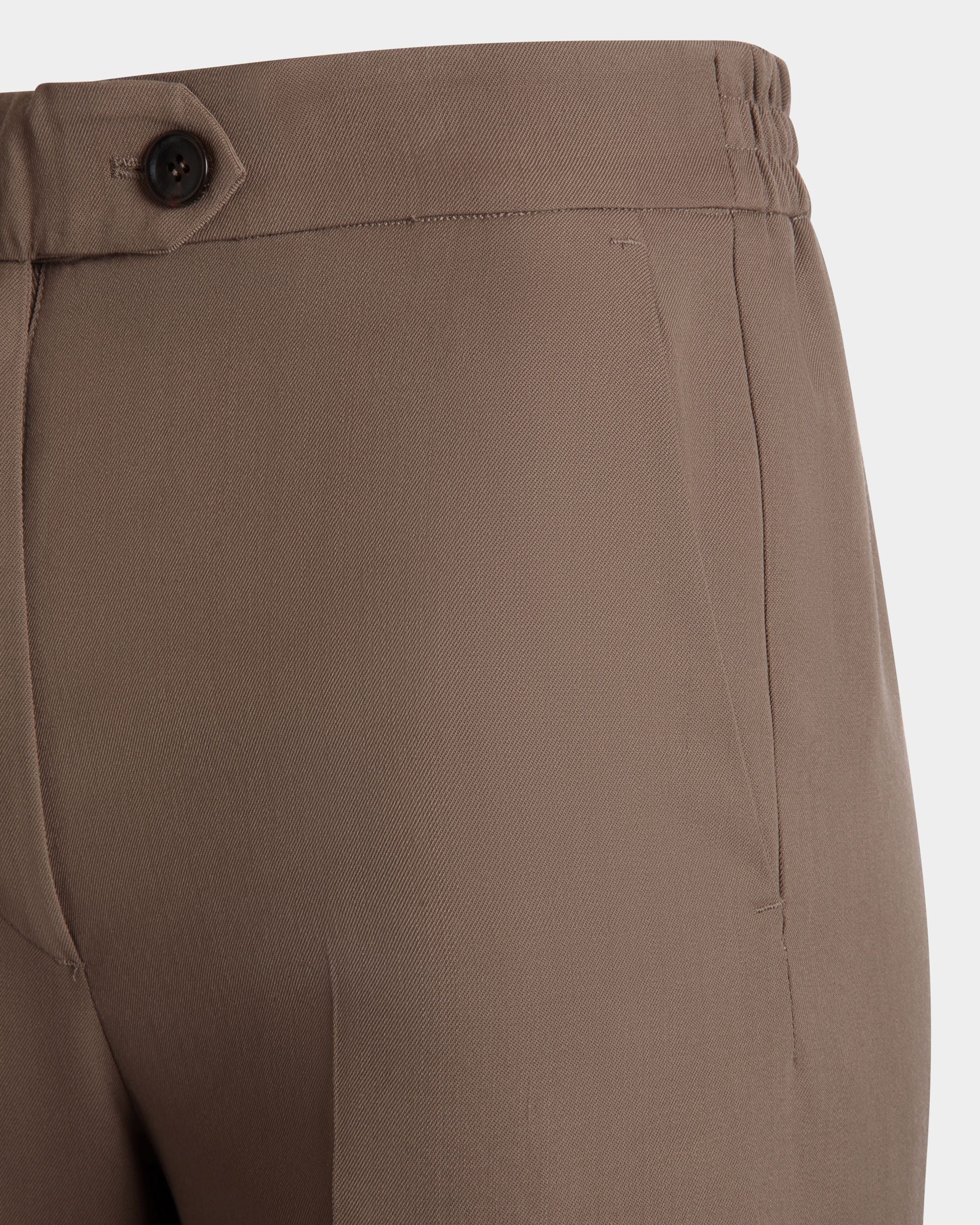 Bally Global - Pants in Taupe Wool and Synthetic Fabric - Brown