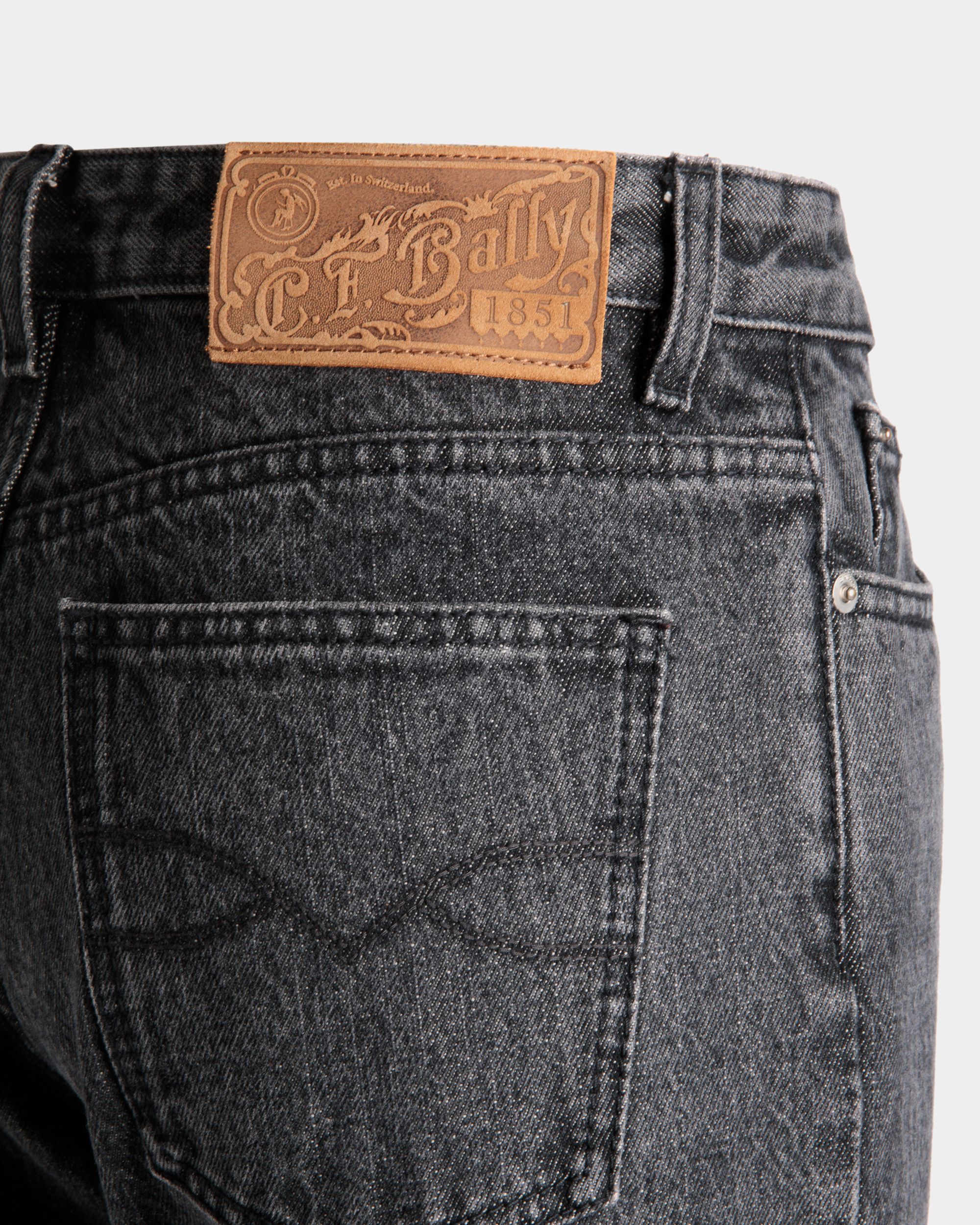 Bally Global - Flared Denim Pants In Grey Melange Cotton - Grey