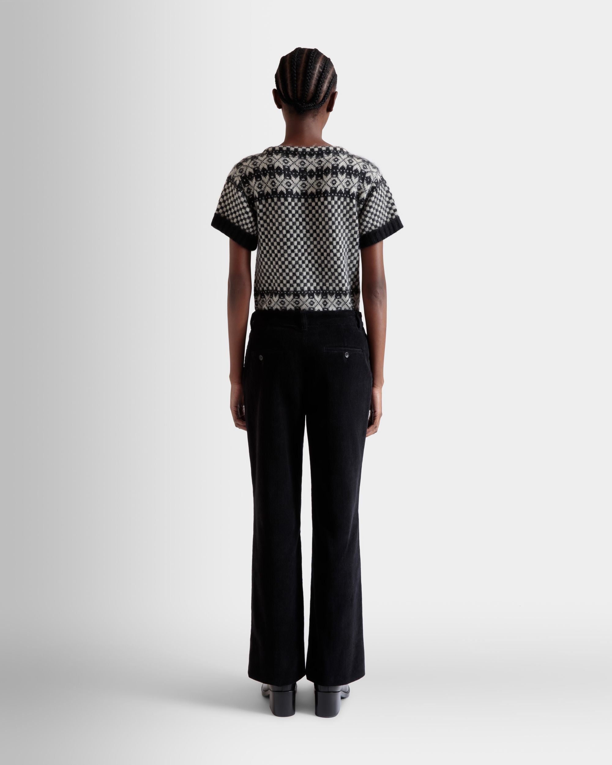 Bally Global - Flared Pants In Black Cotton Corduroy - Black
