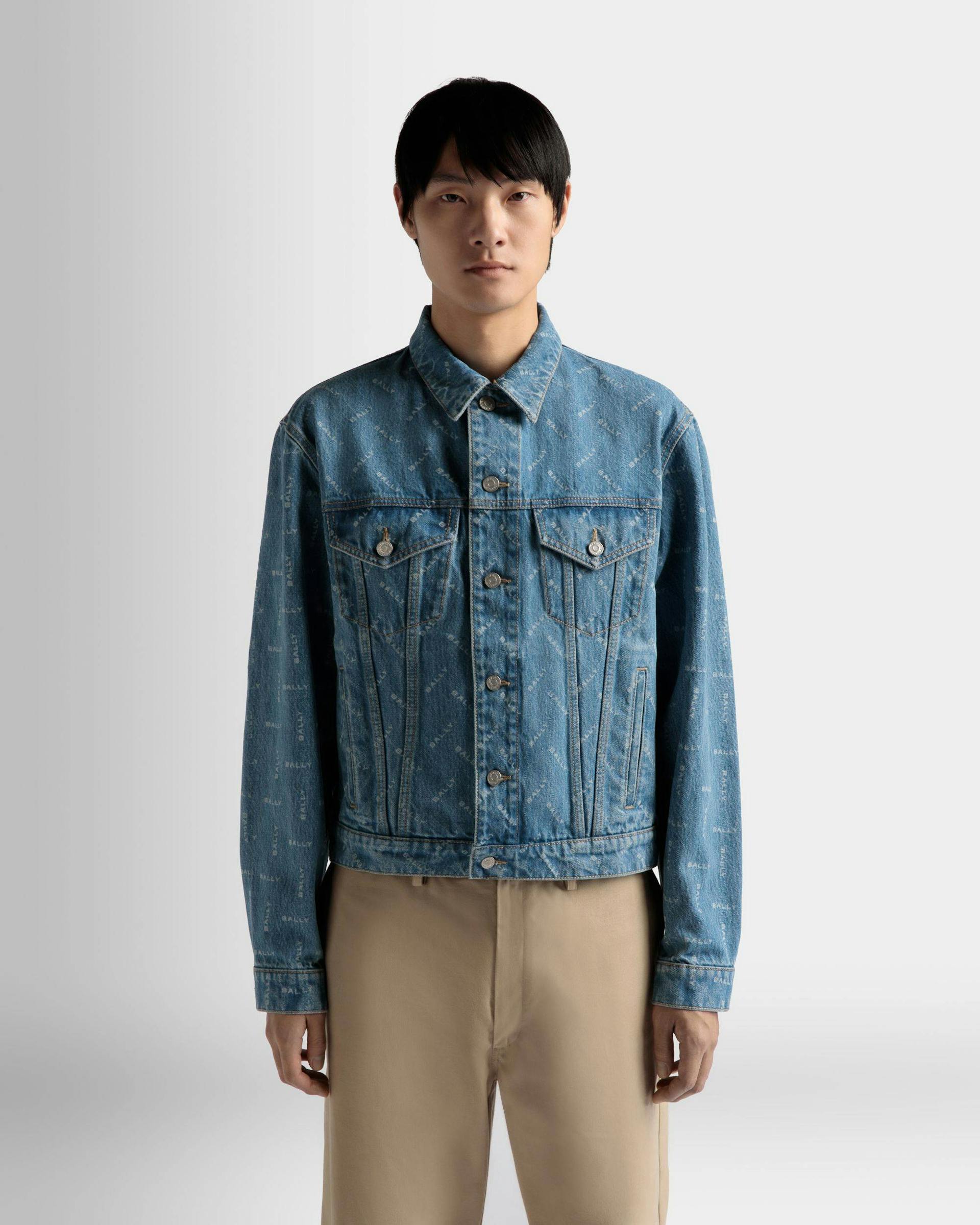 Men's Denim Jacket in Light Blue Cotton | Bally