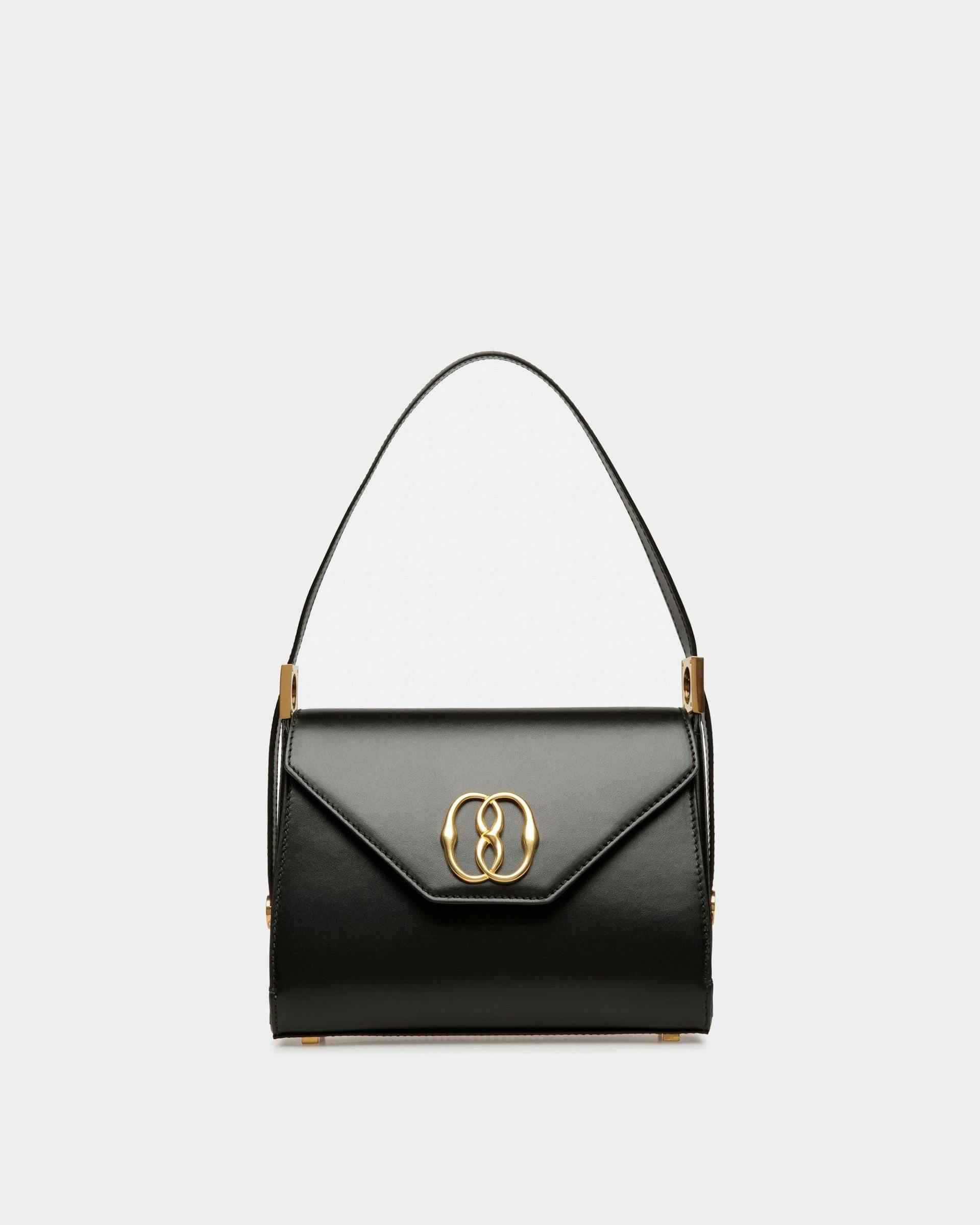 Women's Emblem Top Handle Bag In Black Leather | Bally