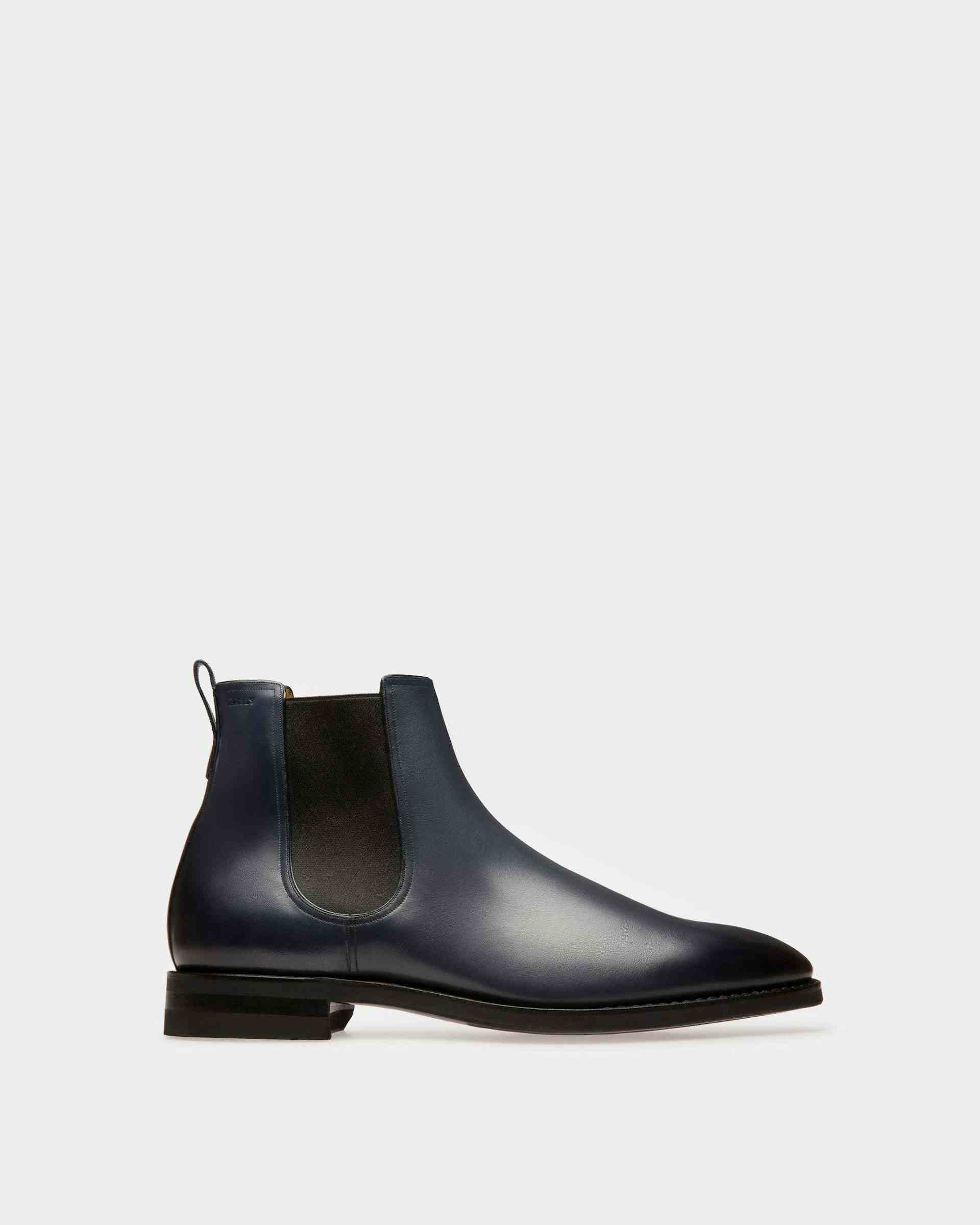 Scavone Leather Boots In Navy - Men's - Bally