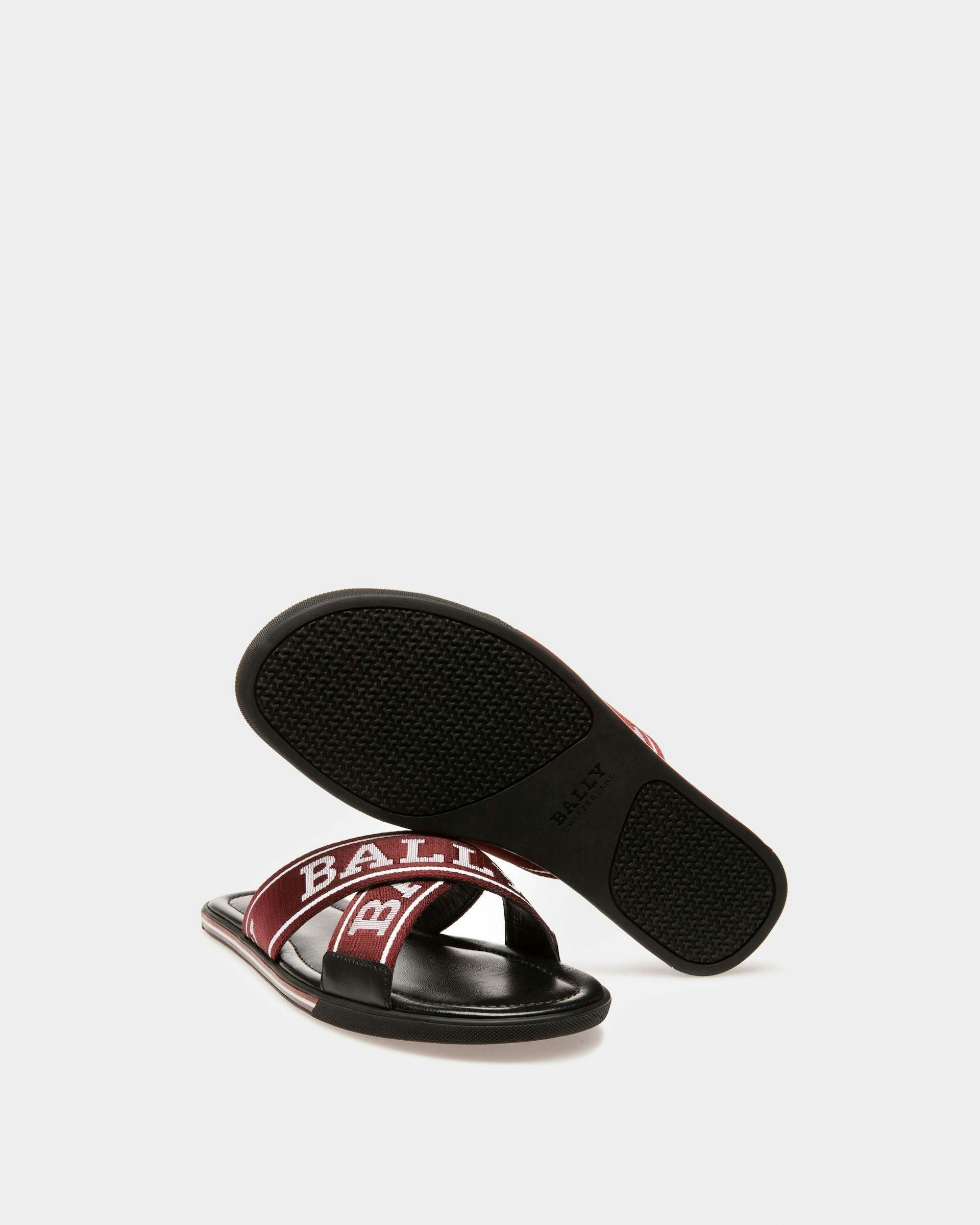 Bonks Fabric & Leather Sandals In Bally Red - Men's - Bally - 04
