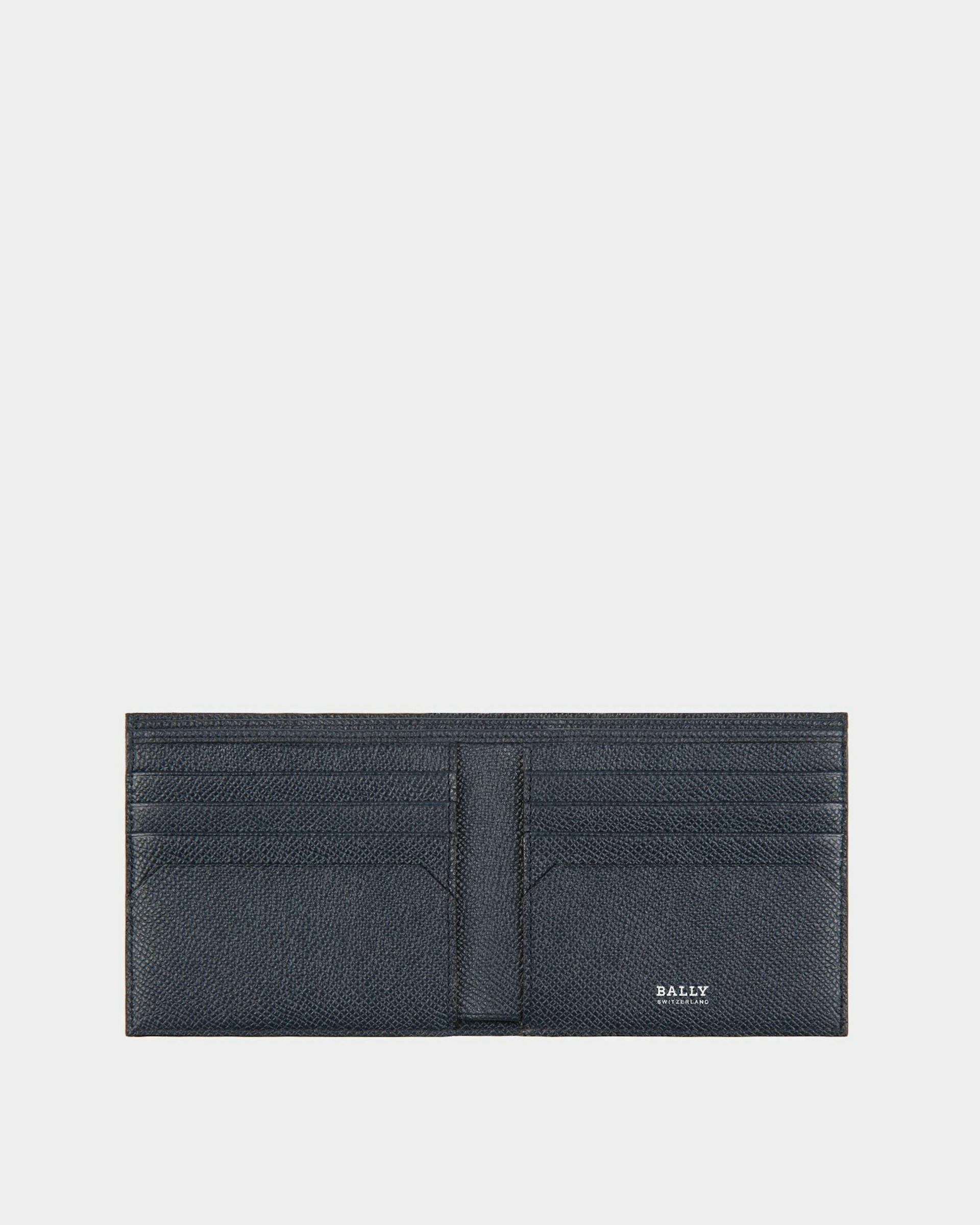 Lettering Wallet In Blue Leather - Men's - Bally - 03