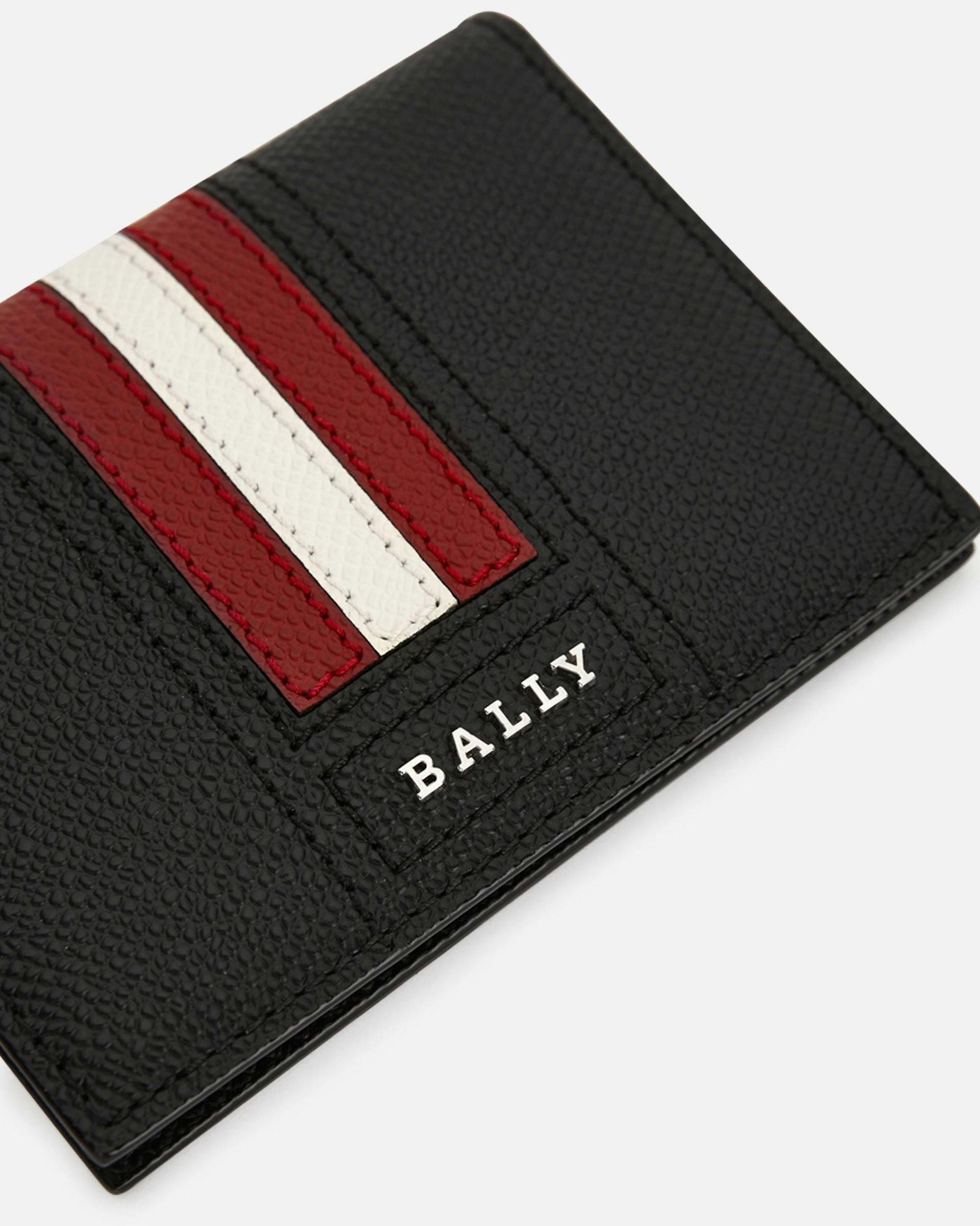 Men's Lettering Business Card Holder In Black Leather | Bally | Still Life Detail
