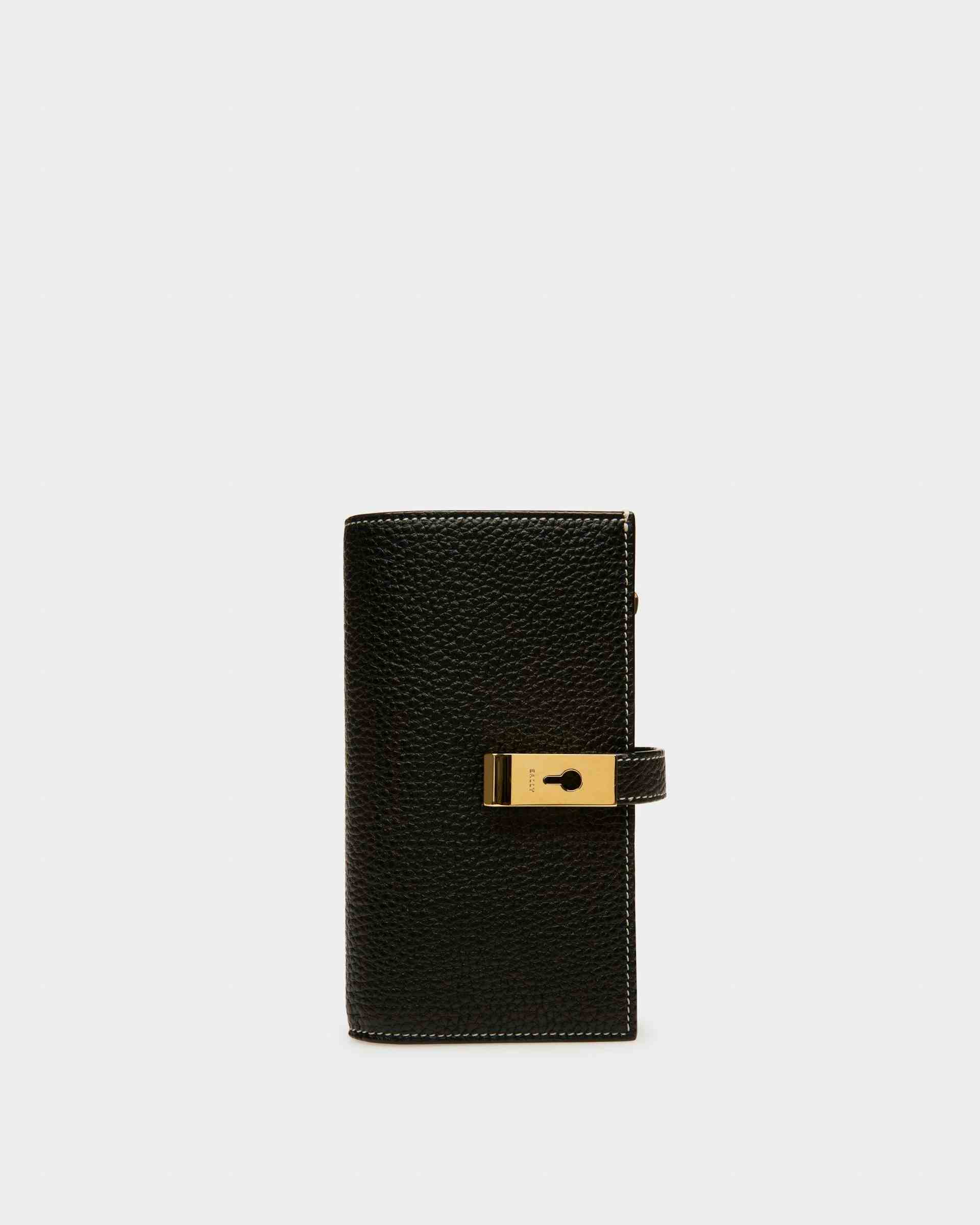 Lock Me French Wallet In Black Leather - Women's - Bally