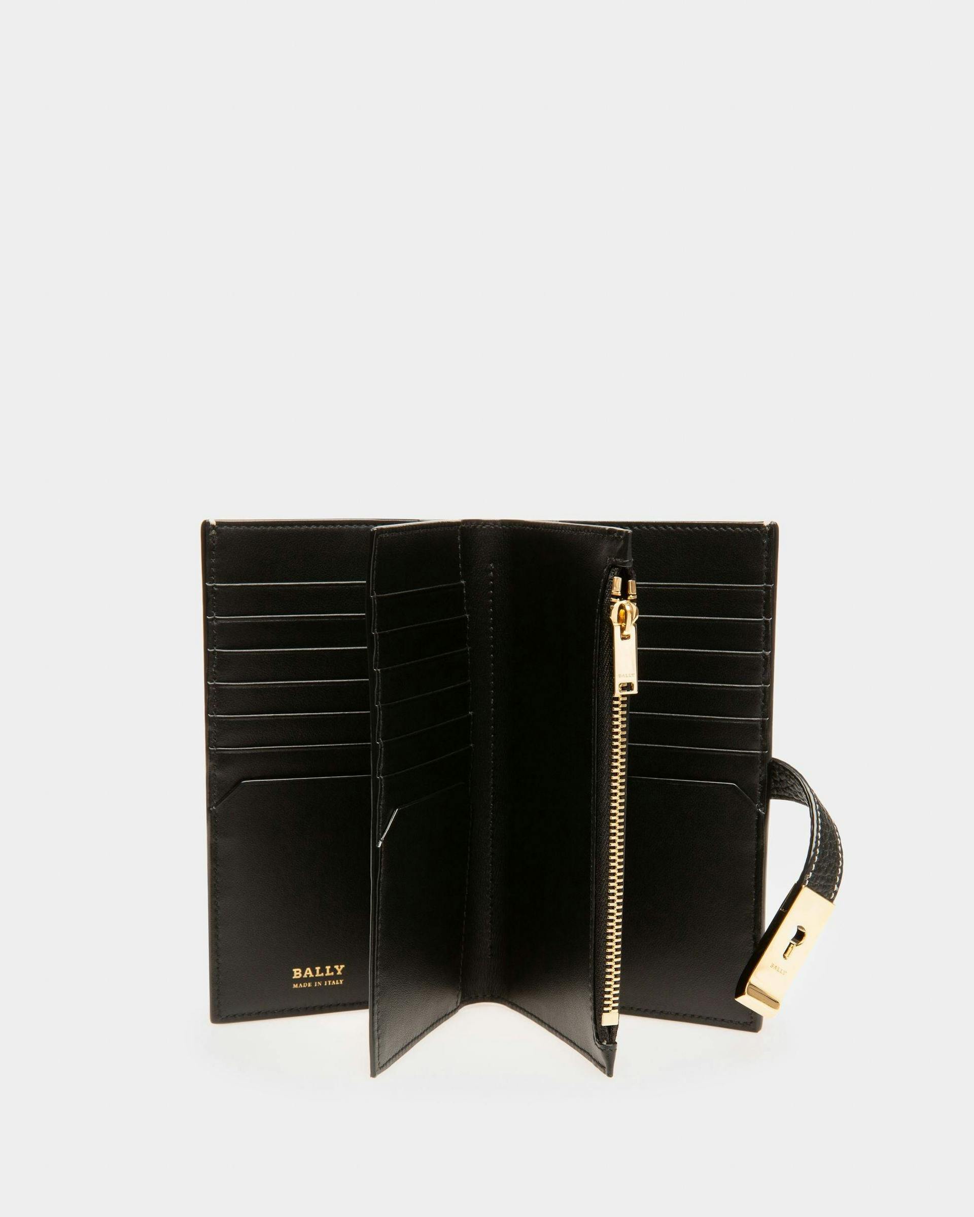 Lock Me French Wallet In Black Leather - Women's - Bally - 03