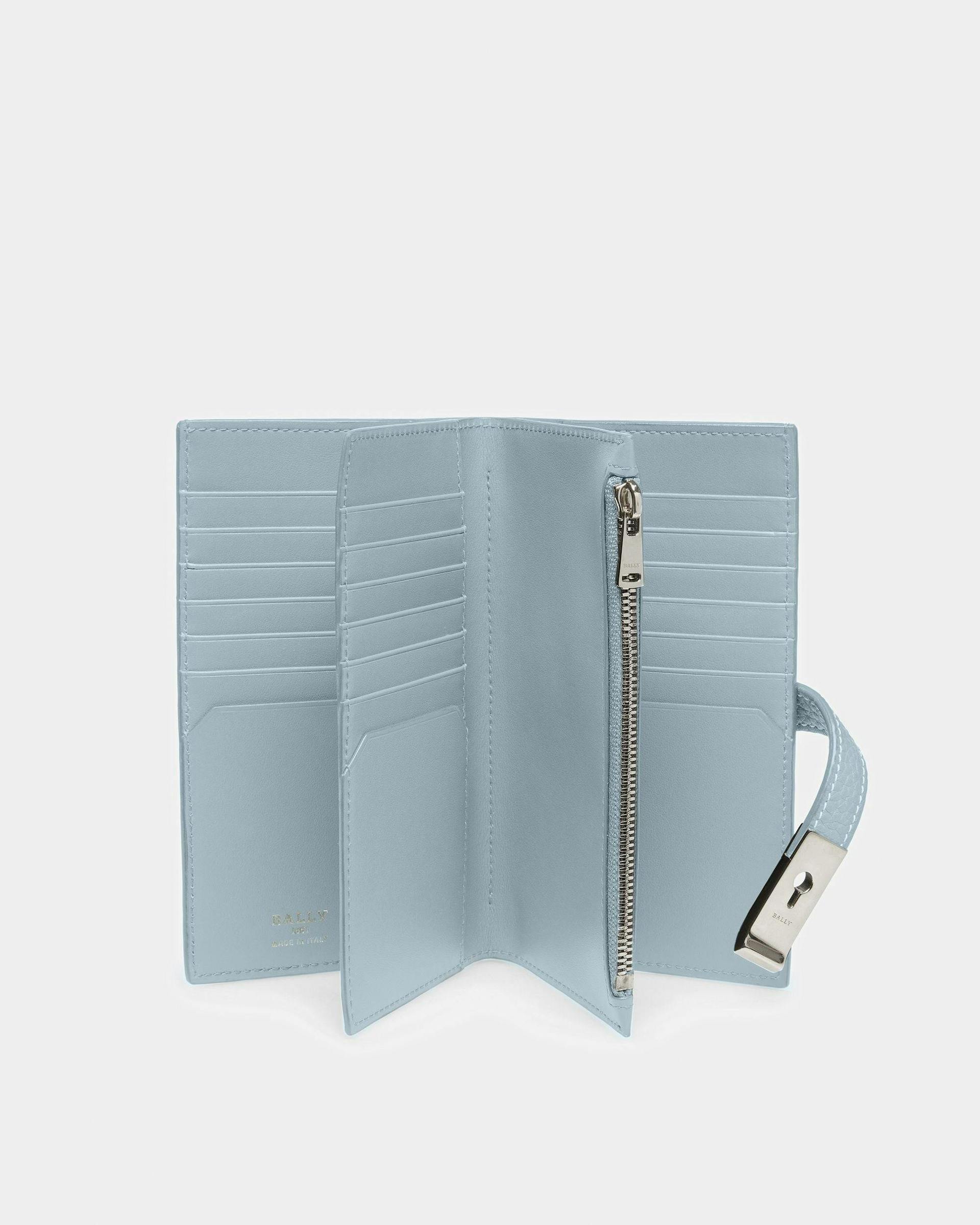 Amber Leather Wallet In Light Blue - Women's - Bally - 03