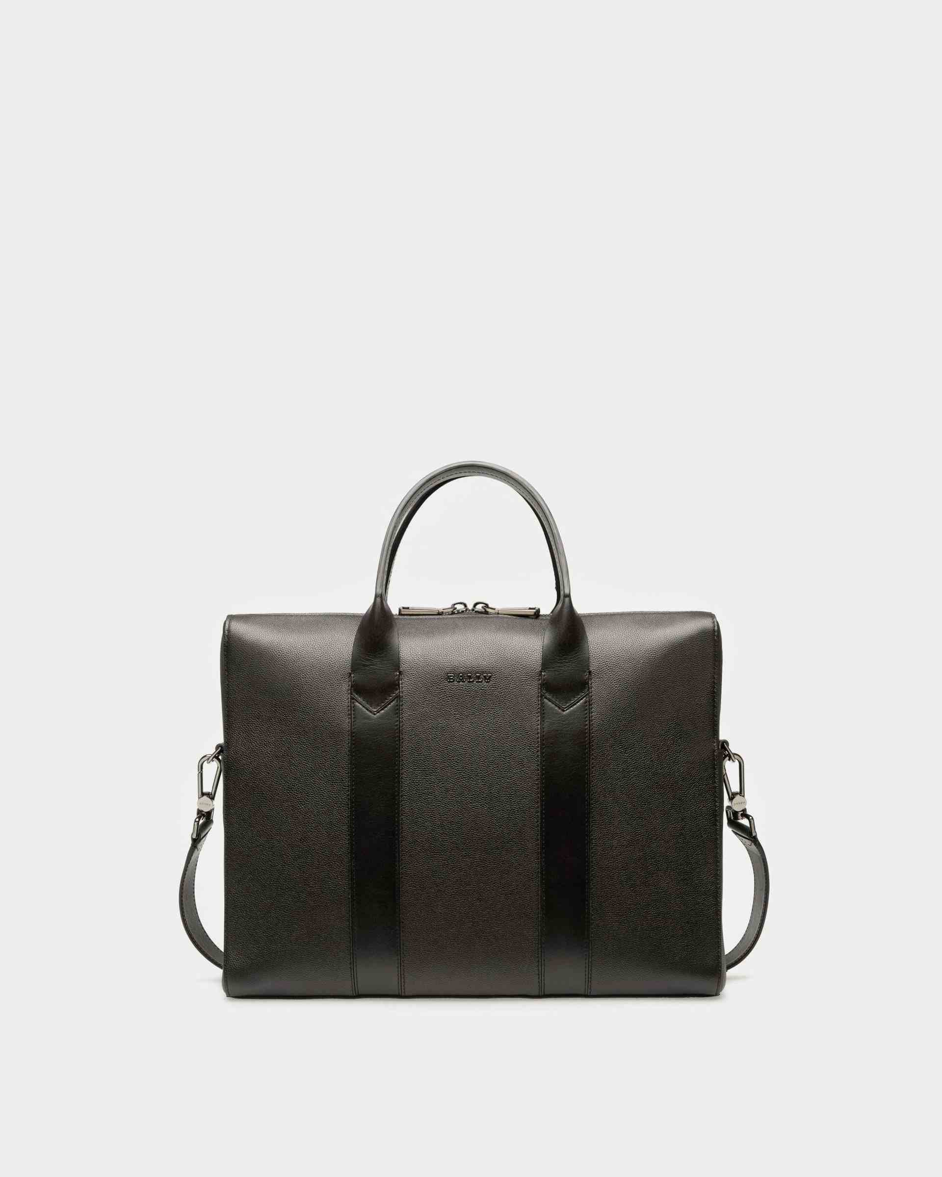 Elter Leather Business Bag In Black - Men's - Bally