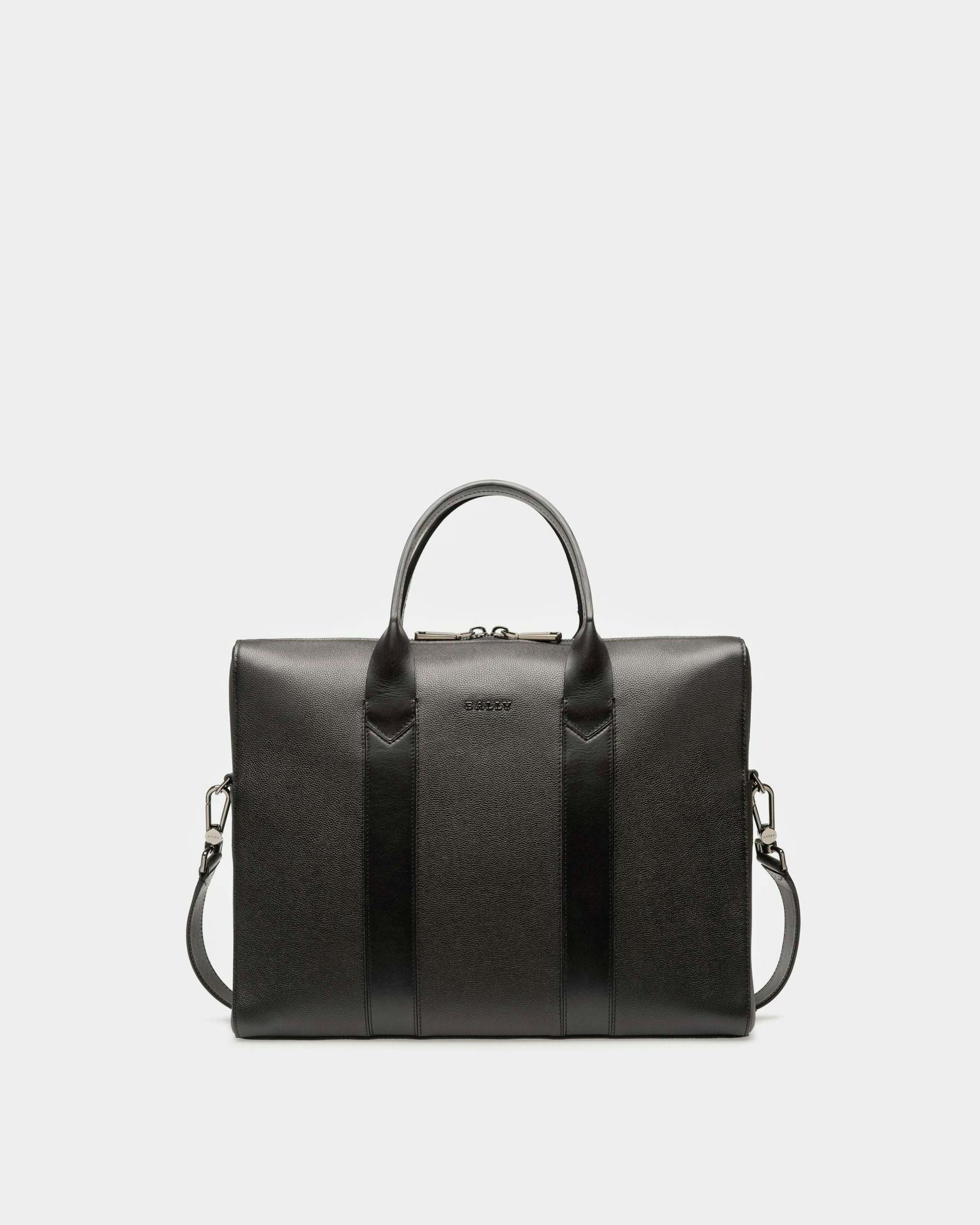 Elter Leather Business Bag In Black - Men's - Bally - 01