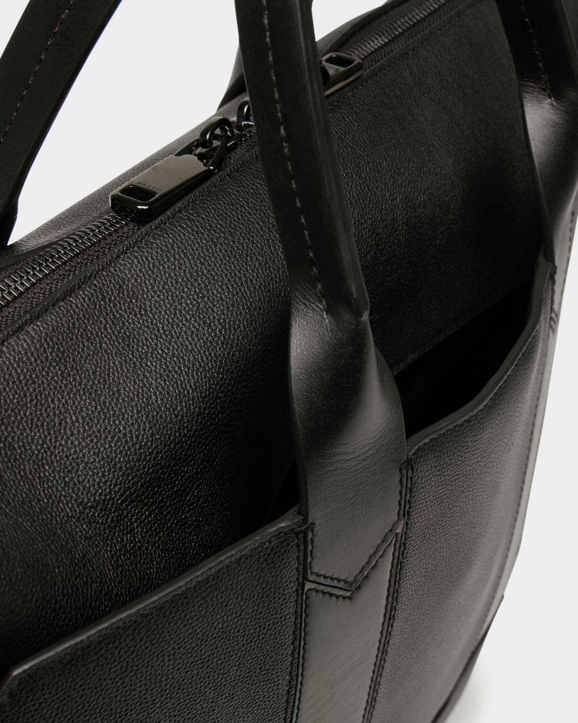 Elter Leather Business Bag In Black - Men's - Bally - 04
