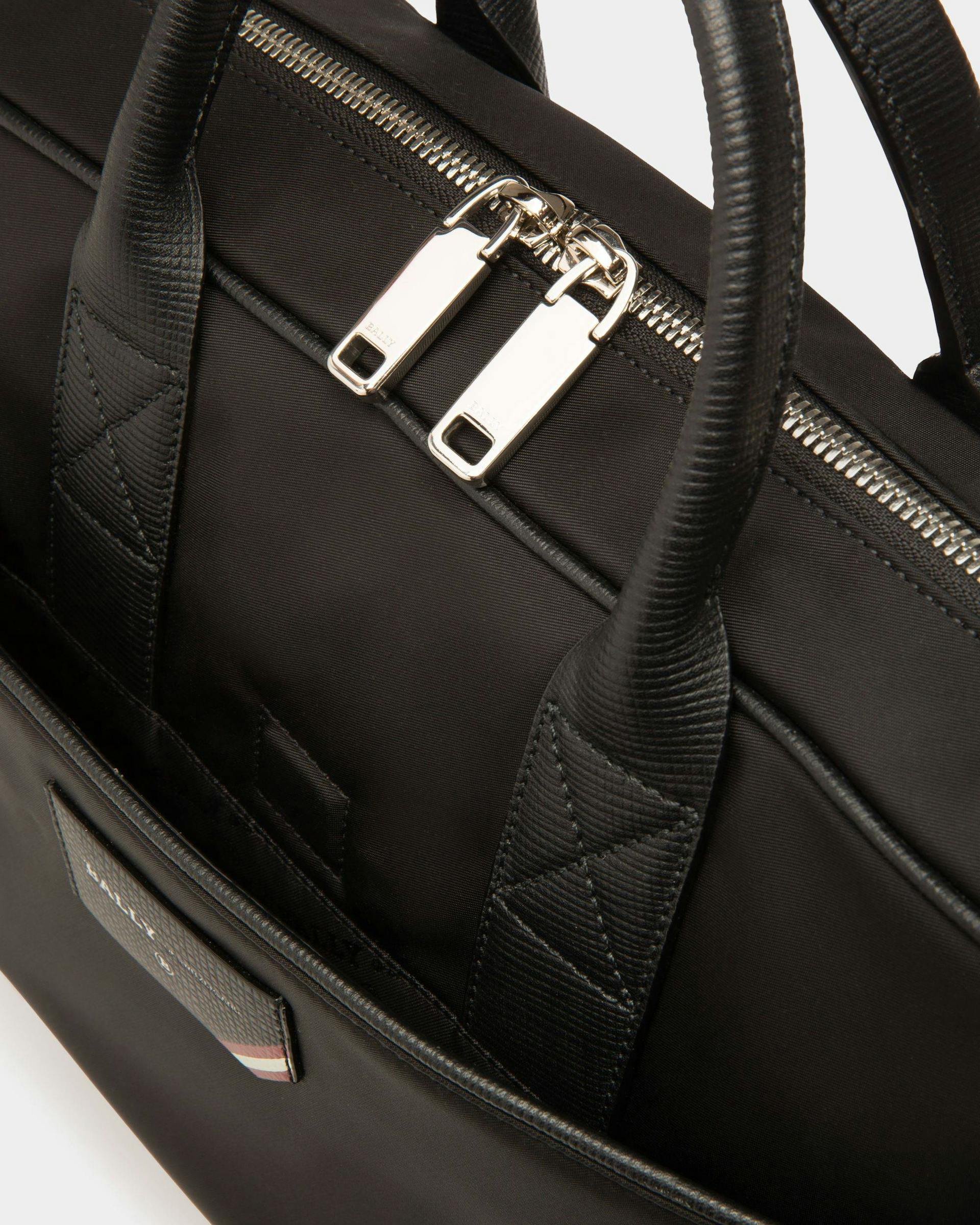 Men's Faldy Nylon Business Bag In Black | Bally | Still Life Detail