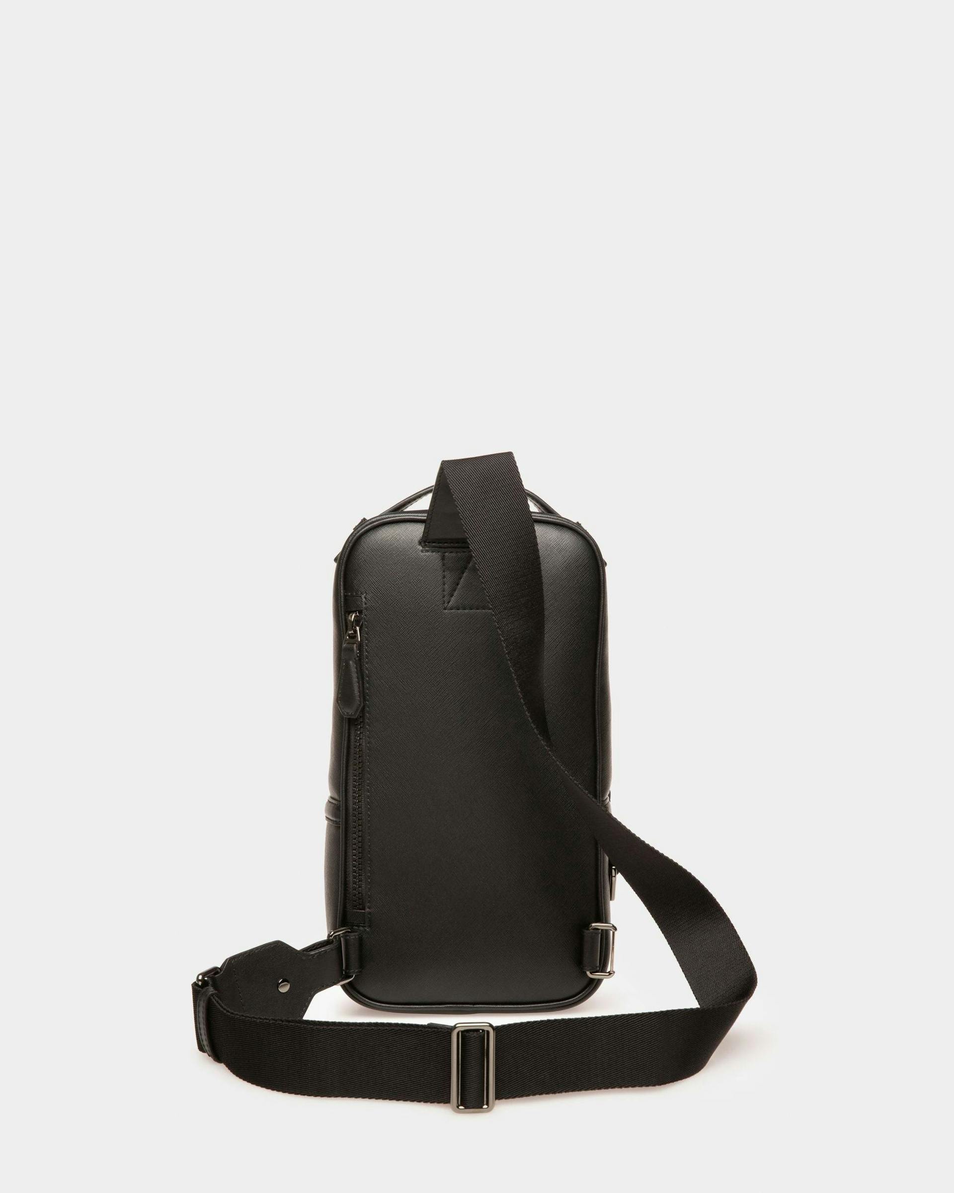 Malikho Recycled Leather Sling Bag In Black - Men's - Bally - 02