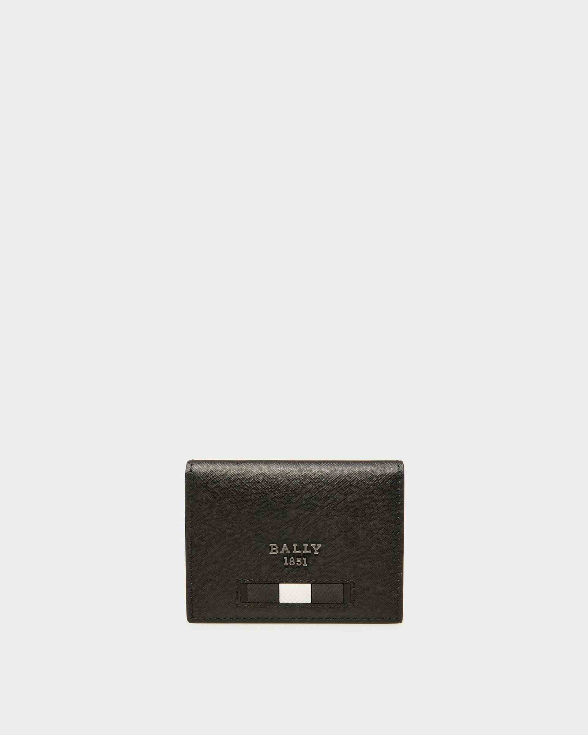 Balder Recycled Leather Card Holder In Black - Men's - Bally