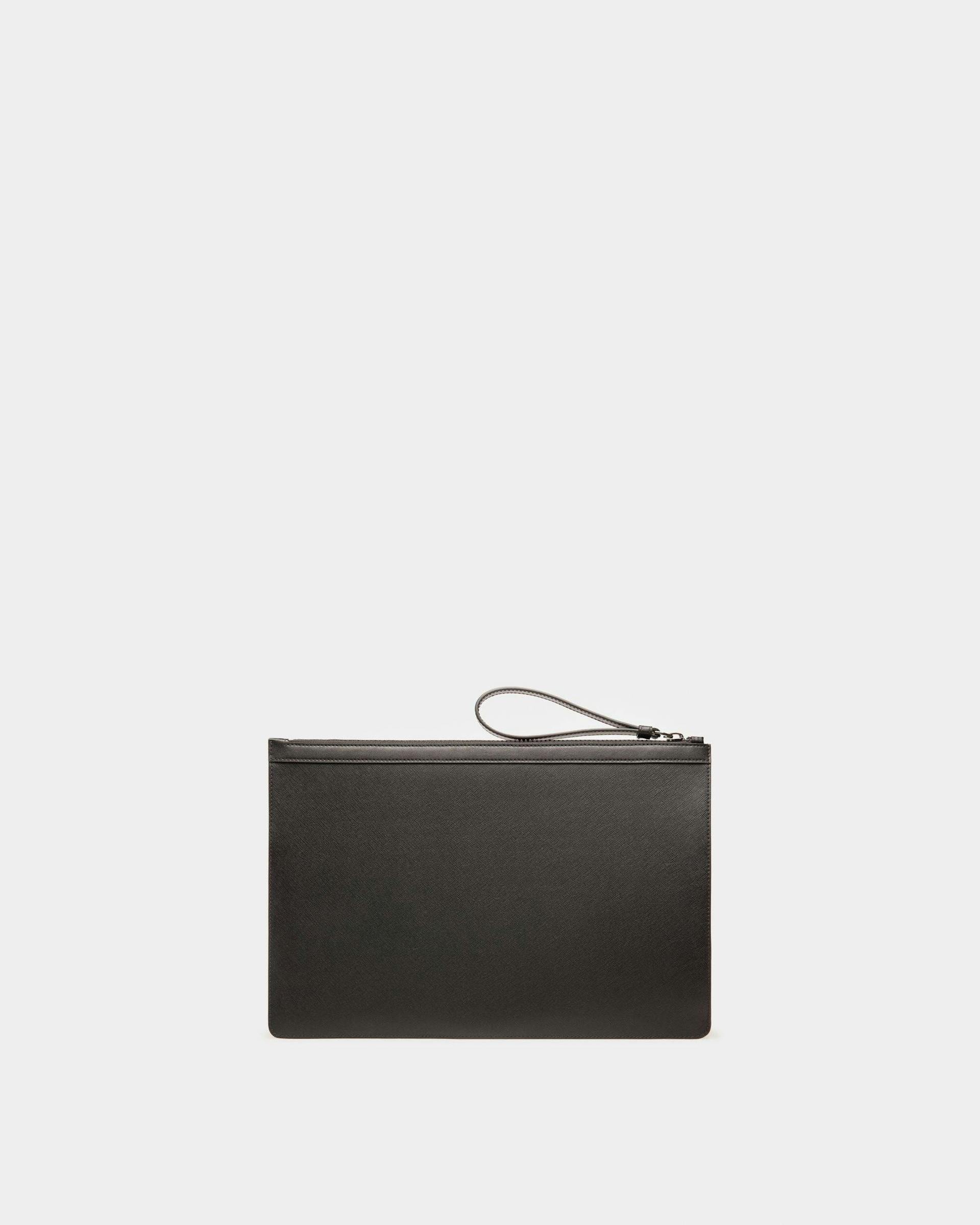 Bollis Recycled Leather Pouch In Black - Men's - Bally - 02