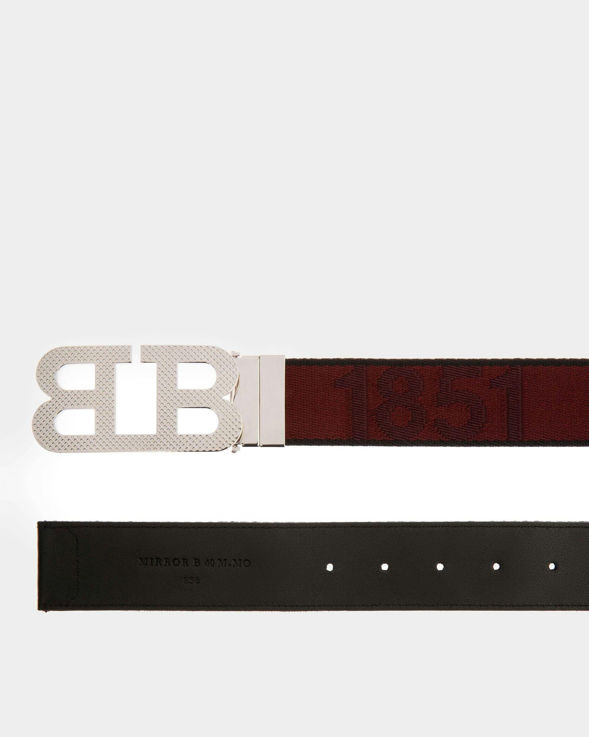 B-Mirror Fabric 40mm Belt In Heritage Red - Men's - Bally - 02