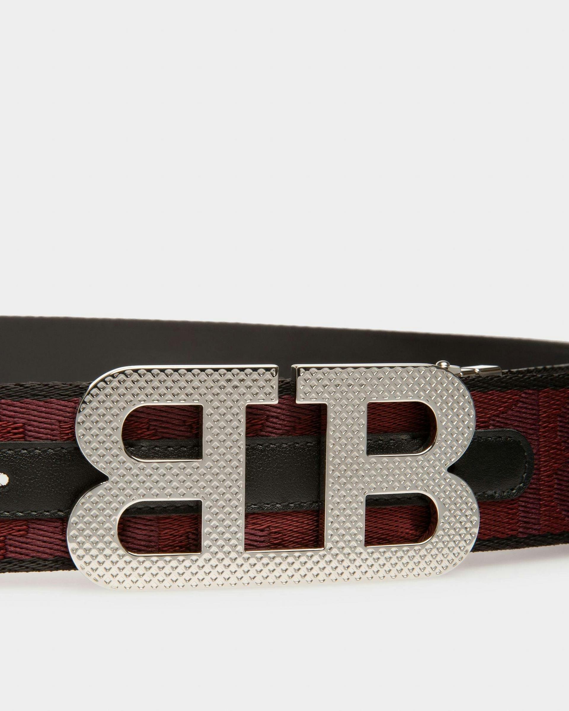 B-Mirror Fabric 40mm Belt In Heritage Red - Men's - Bally - 03