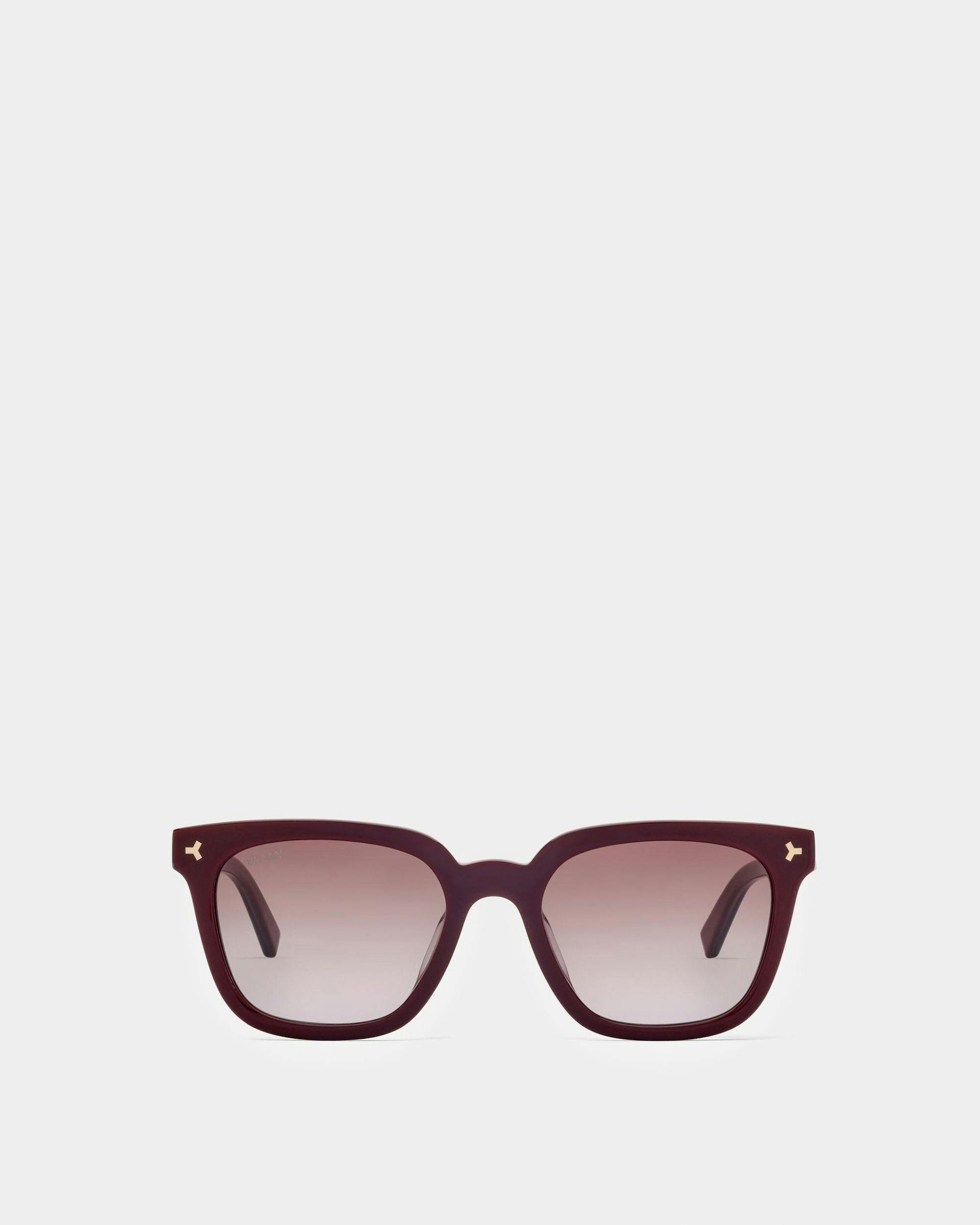 Eben Acetate Sunglasses In Shiny Bordeaux & Gradient Red Lenses - Men's - Bally - 01