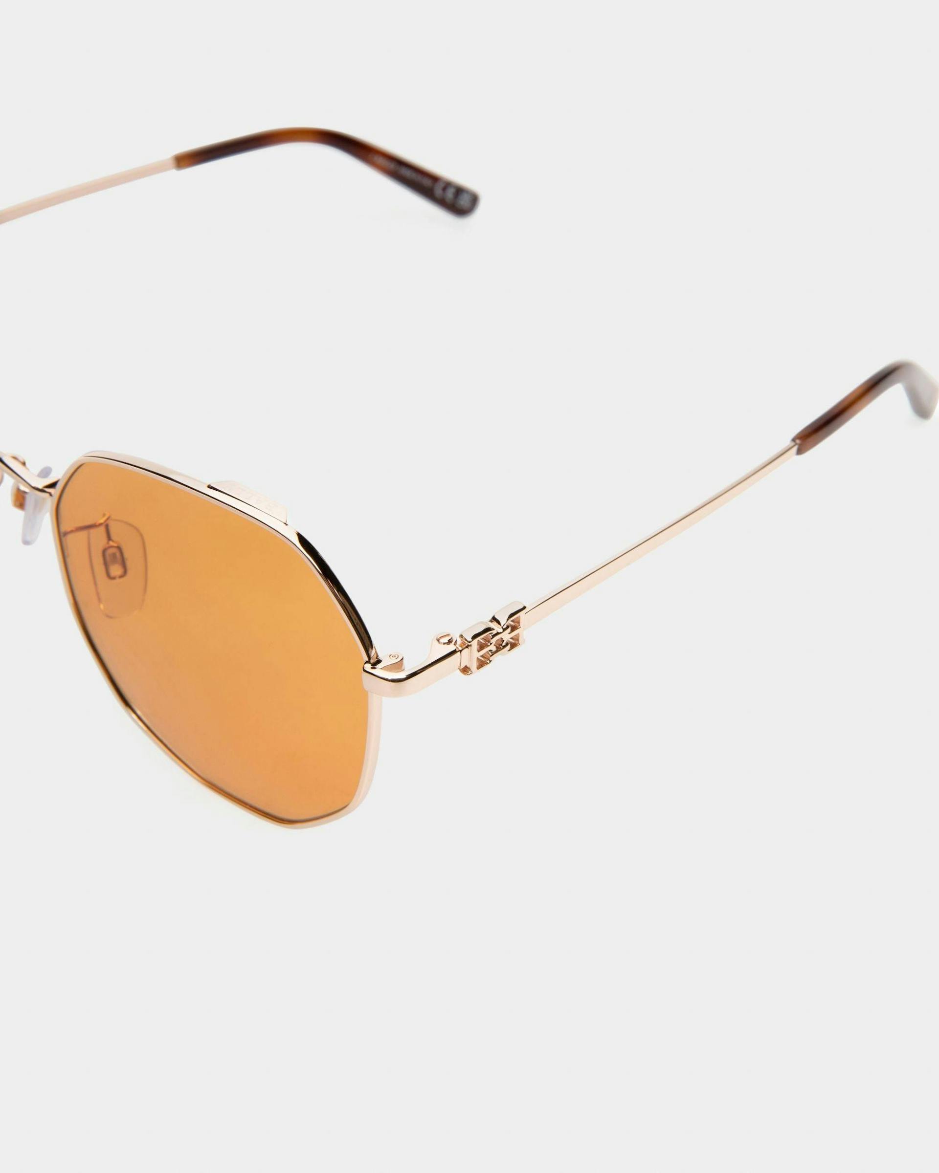 Lauerz Metal Sunglasses In Shiny Rose Gold - Women's - Bally - 03