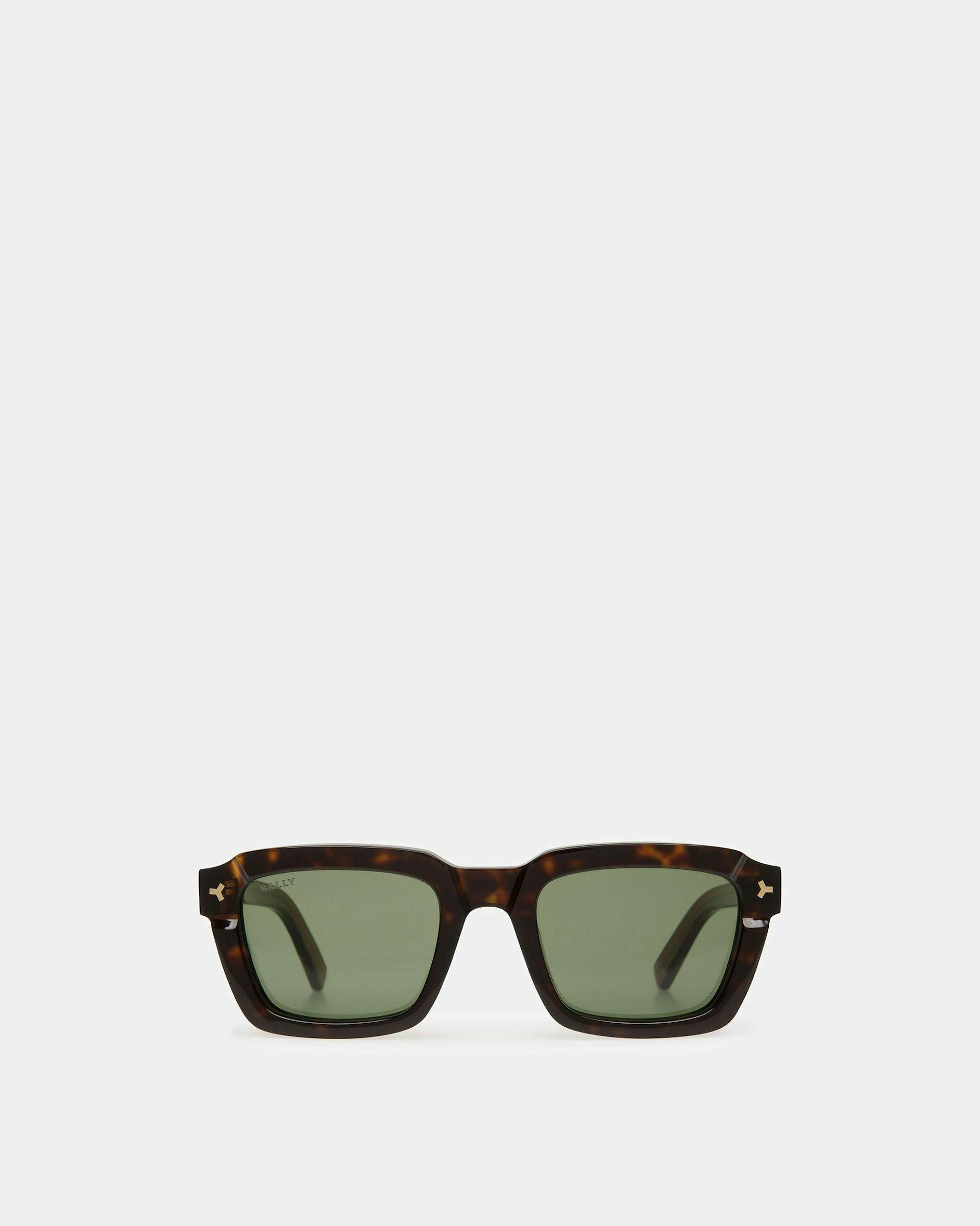 Nicholas Rectangular Full Rim Sunglasses In Tortoiseshell Plastic - Men's - Bally - 01