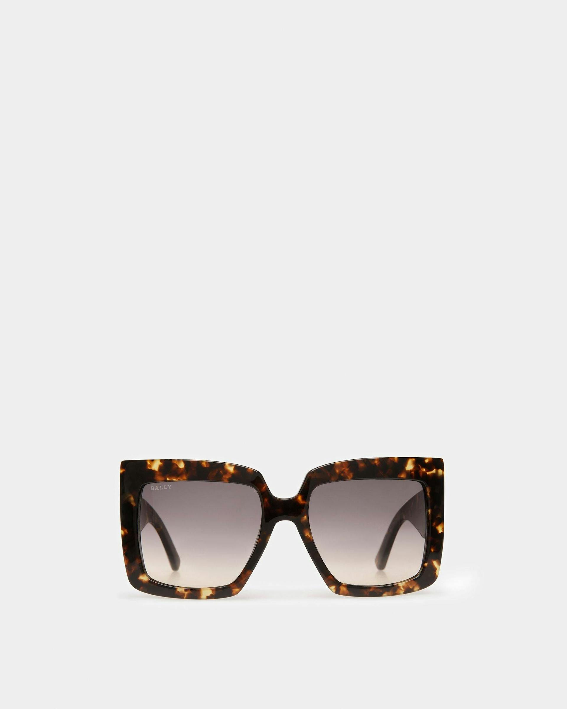 Carla Square Oversized Sunglasses In Tortoiseshell Plastic - Women's - Bally - 01