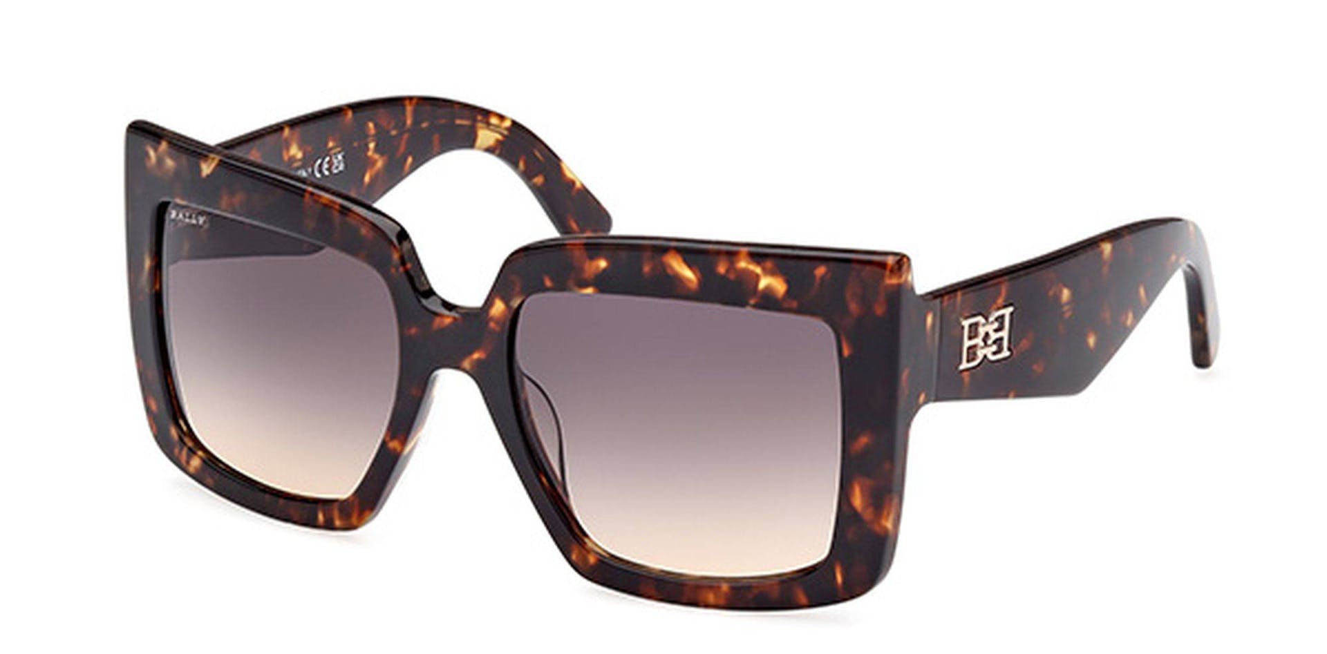 Carla Square Oversized Sunglasses In Tortoiseshell Plastic - Women's - Bally - 03
