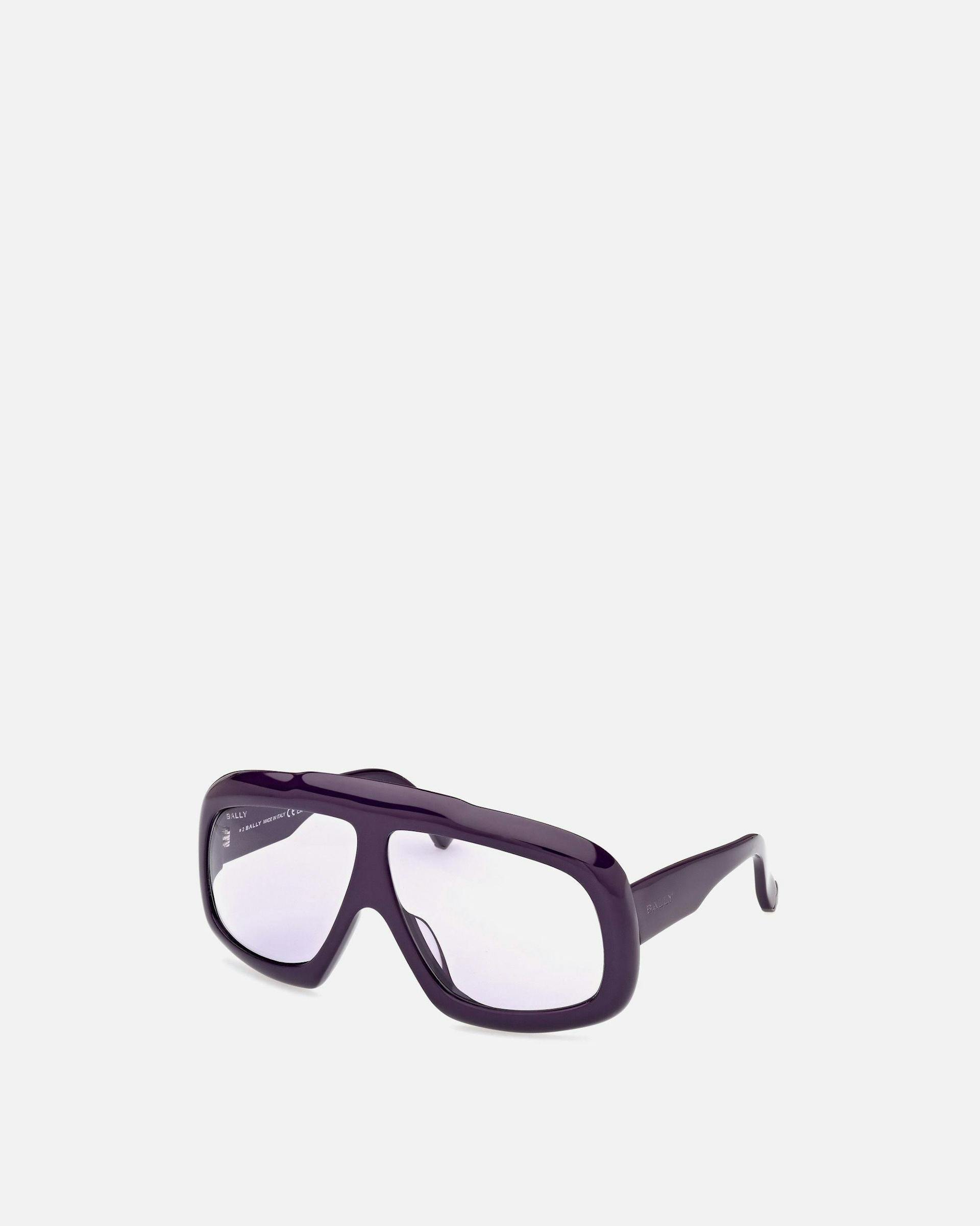 Eyger Acetate Sunglasses in Purple and Lilac | Bally | Still Life 3/4 Side