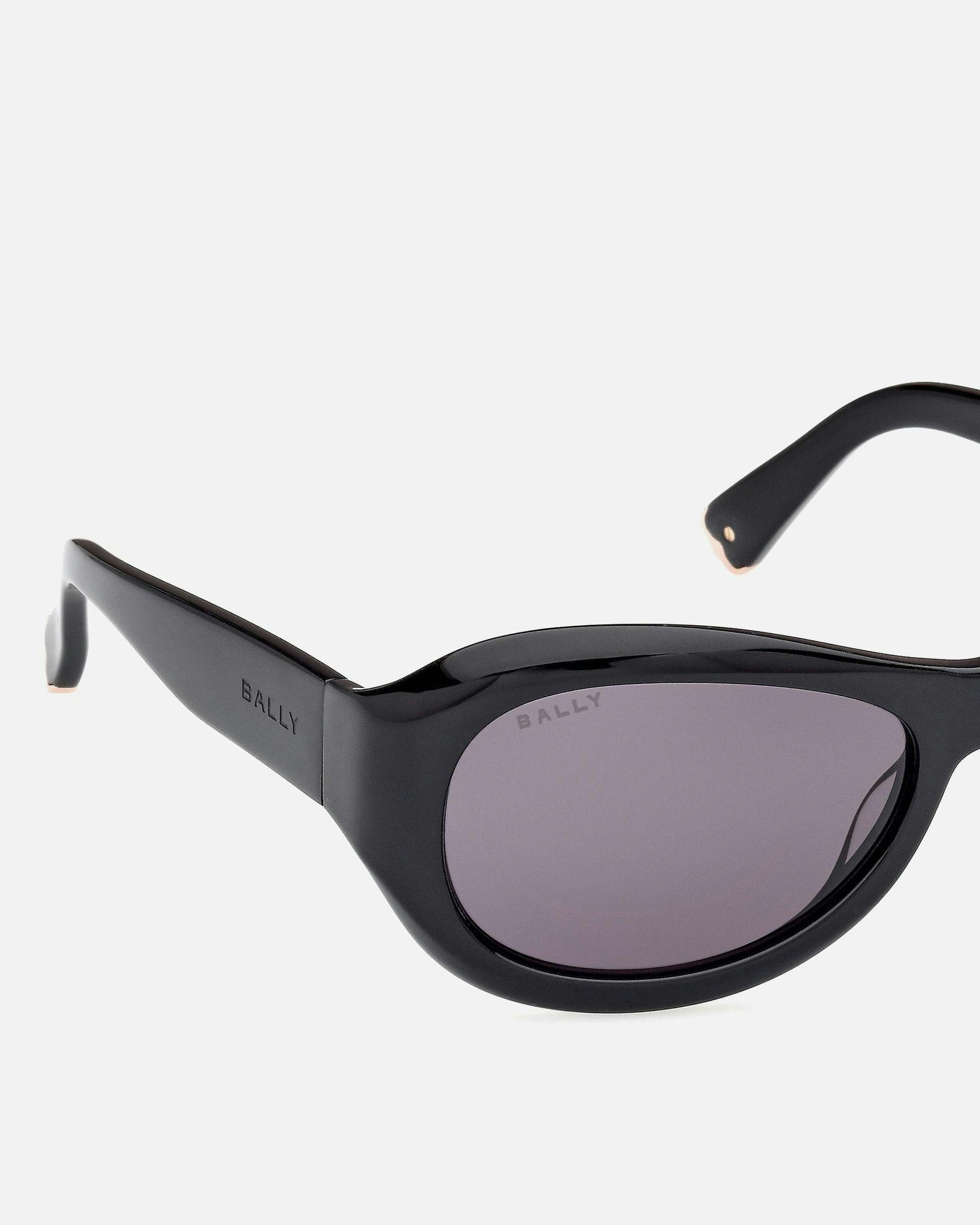 Maurice Acetate Sunglasses in Black and Smoke | Bally | Still Life Detail