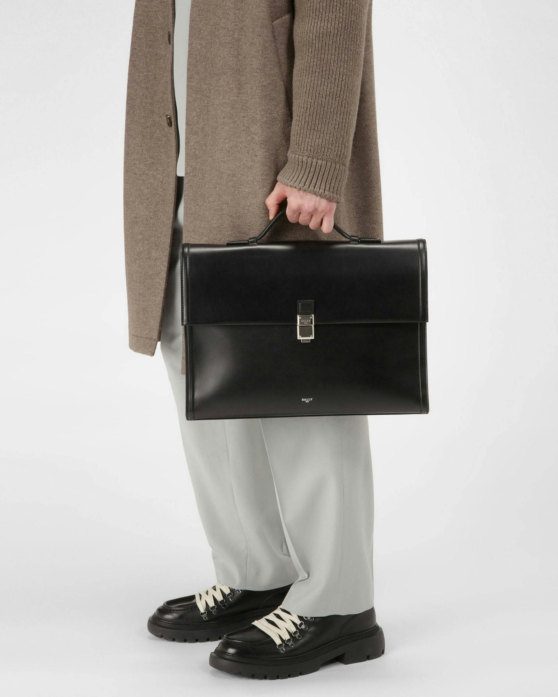 Soroh Leather Briefcase In Black Leather - Men's - Bally - 02