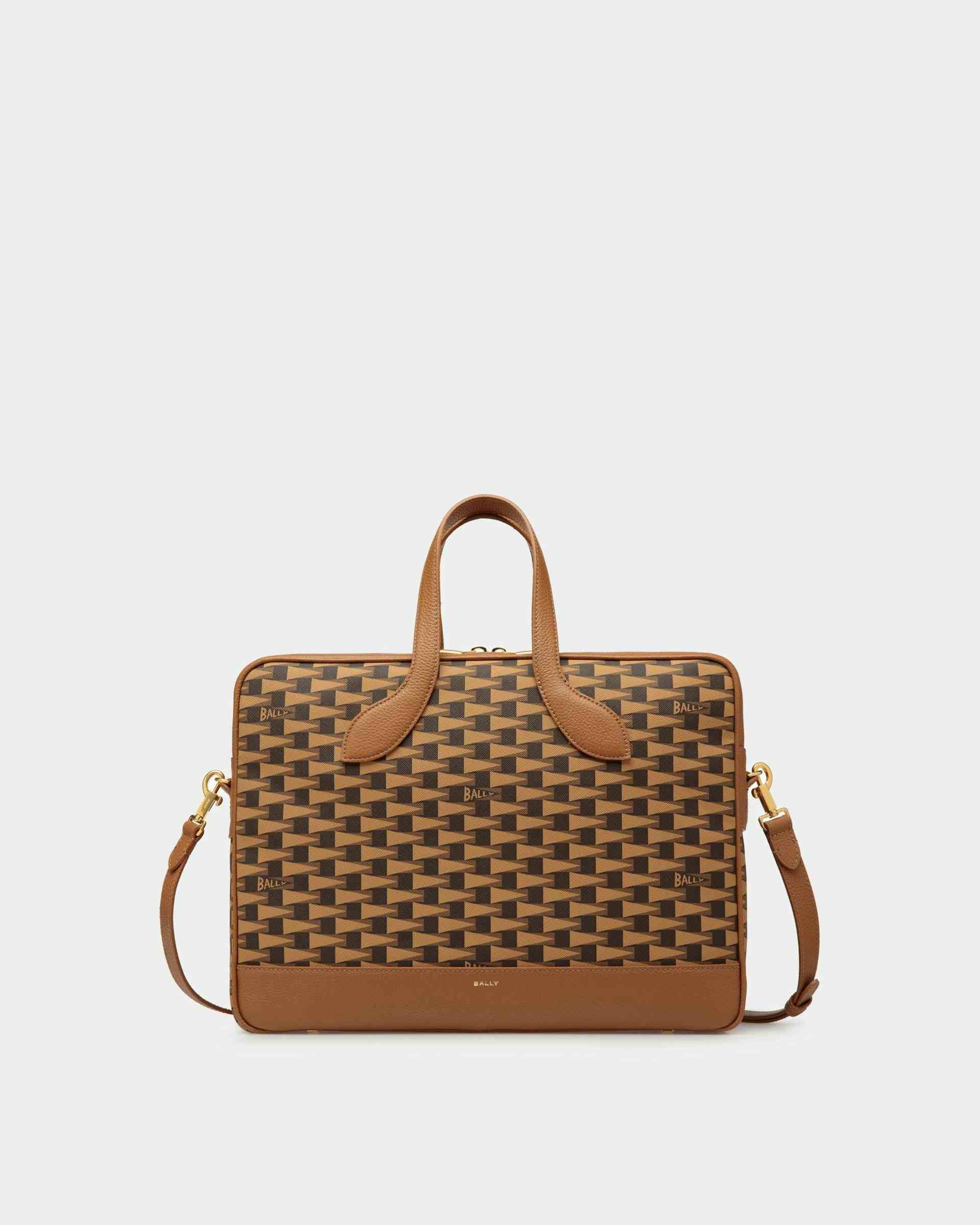 Pennant Briefcase In Desert Leather And TPU - Men's - Bally