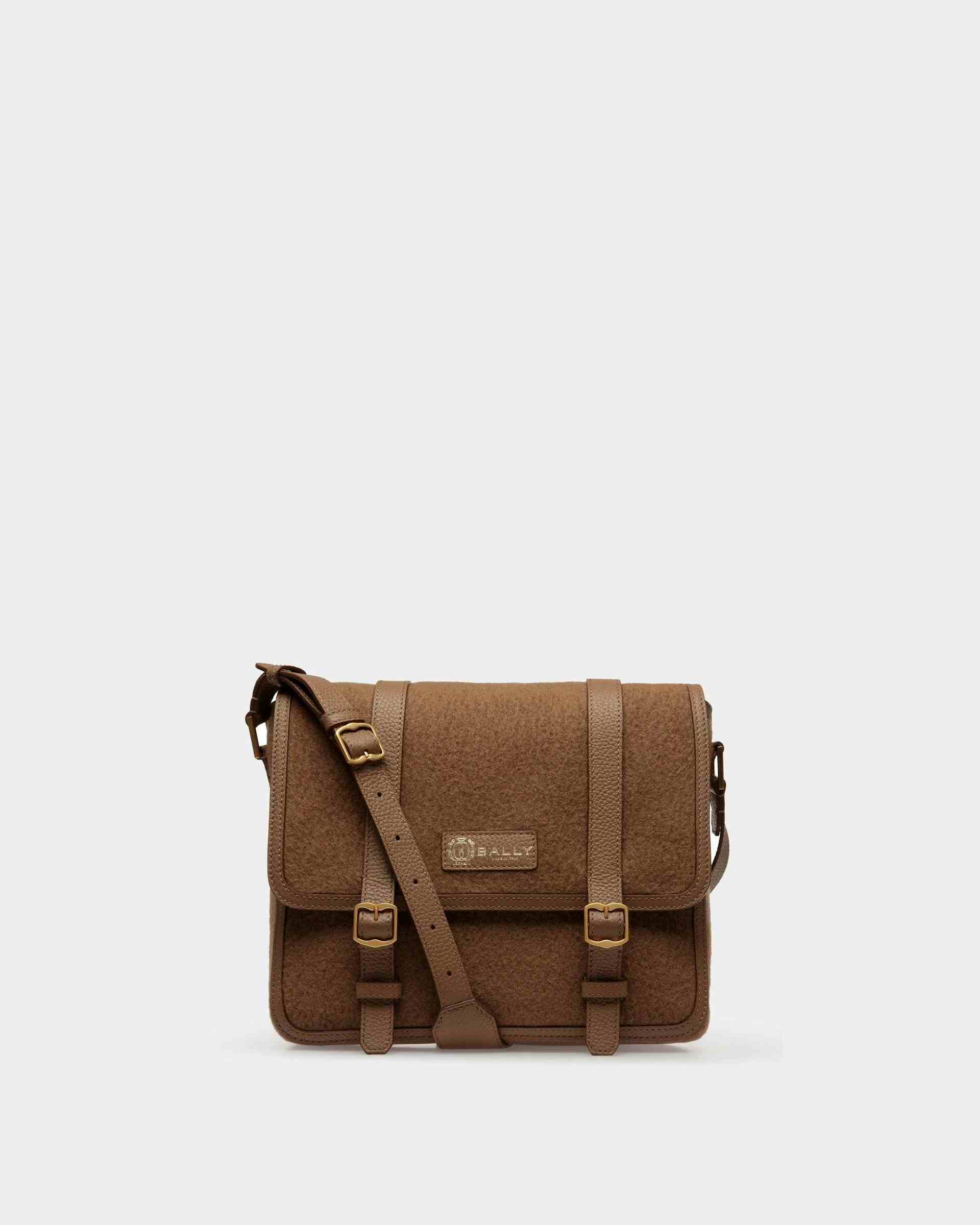Gare Messenger Bag In Camel Fabric And Leather - Men's - Bally
