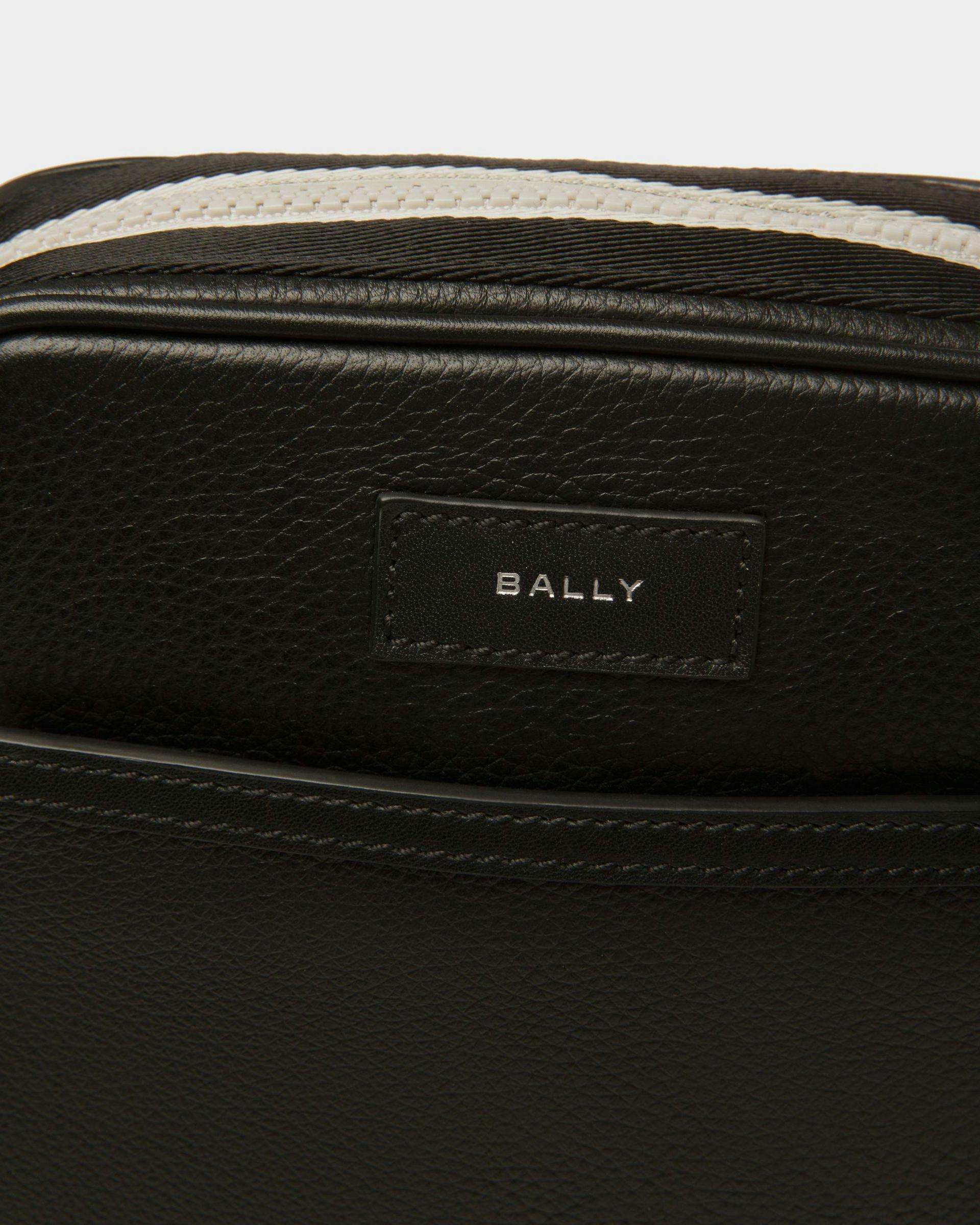 Men's Ribbon Crossbody Bag In Black Leather | Bally | Still Life Detail