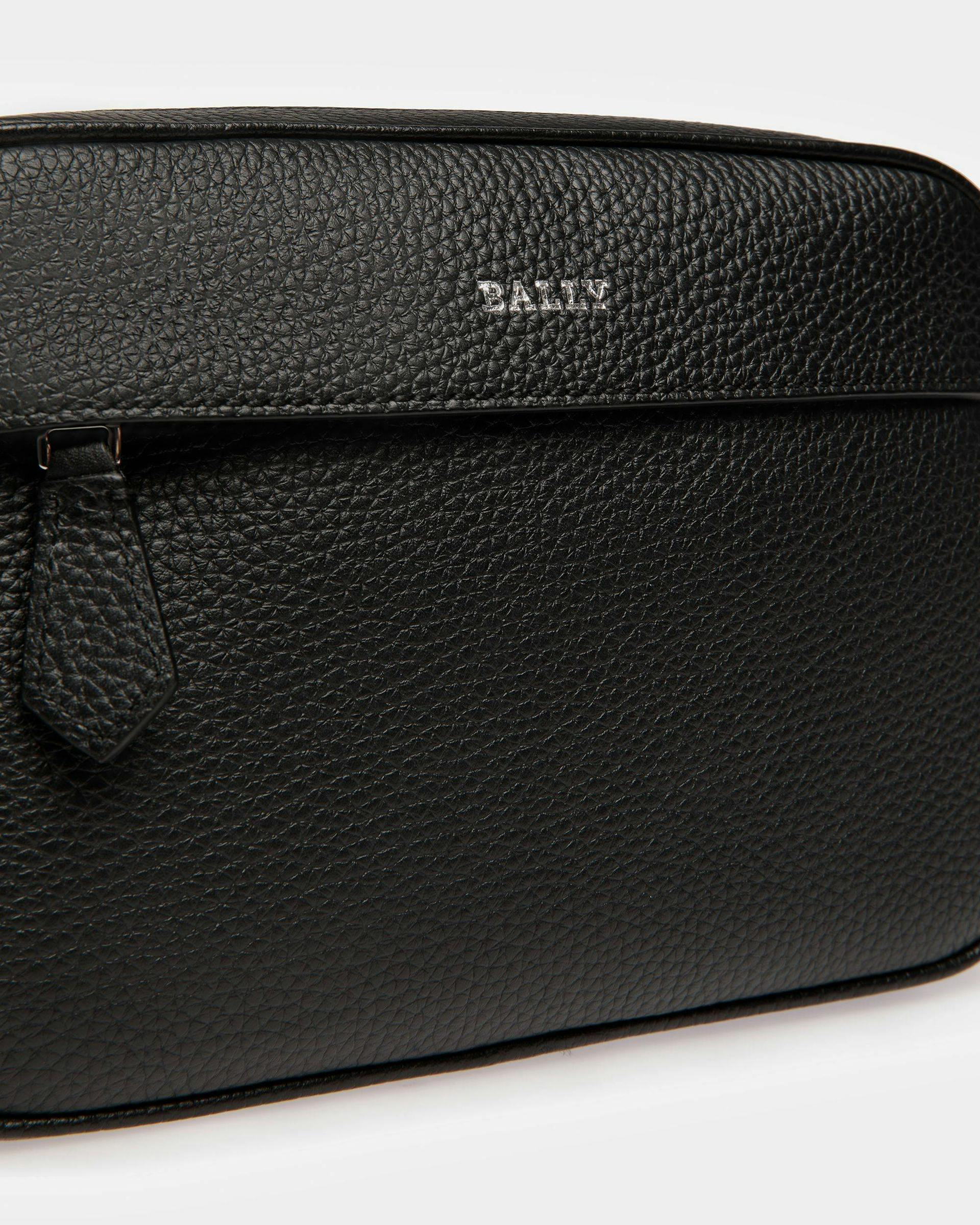 Hal Leather Crossbody Bag In Black And Palladium - Men's - Bally - 03