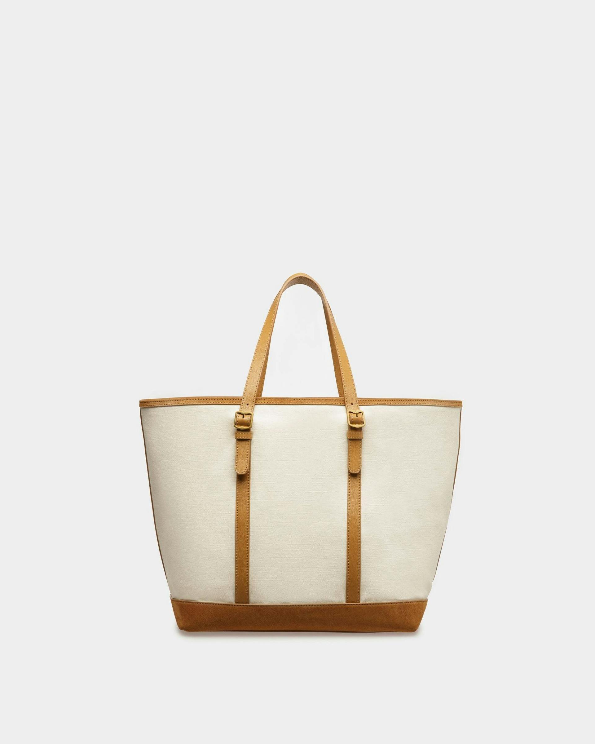 Gare Tote Bag In Natural And Desert Fabric - Men's - Bally - 03