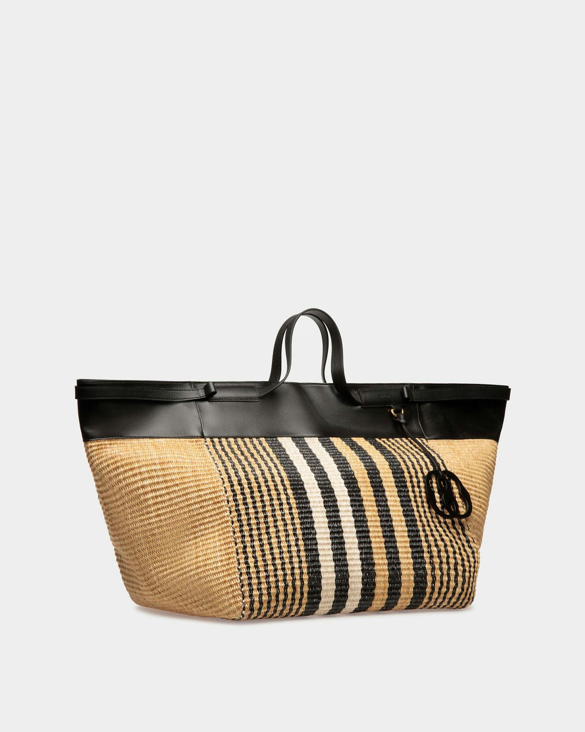 Billboard Tote In Natural And Black Fabric - Men's - Bally - 03