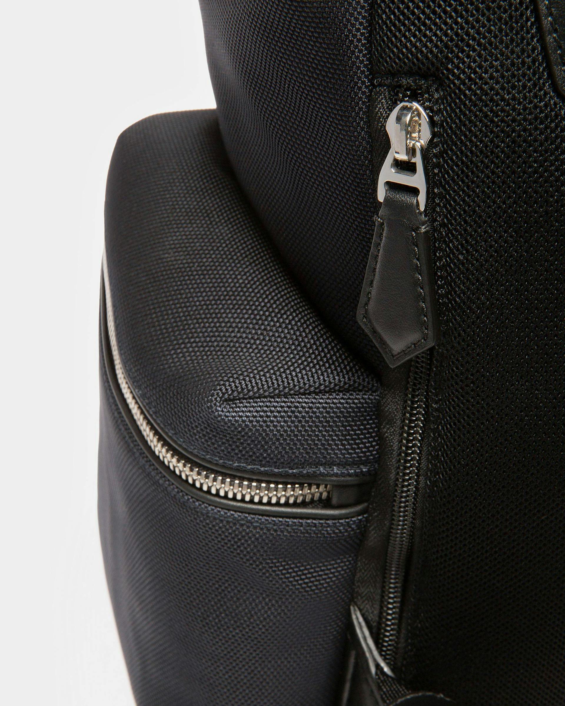 Cliford Small Leather And Nylon Backpack In Midnight - Men's - Bally - 07